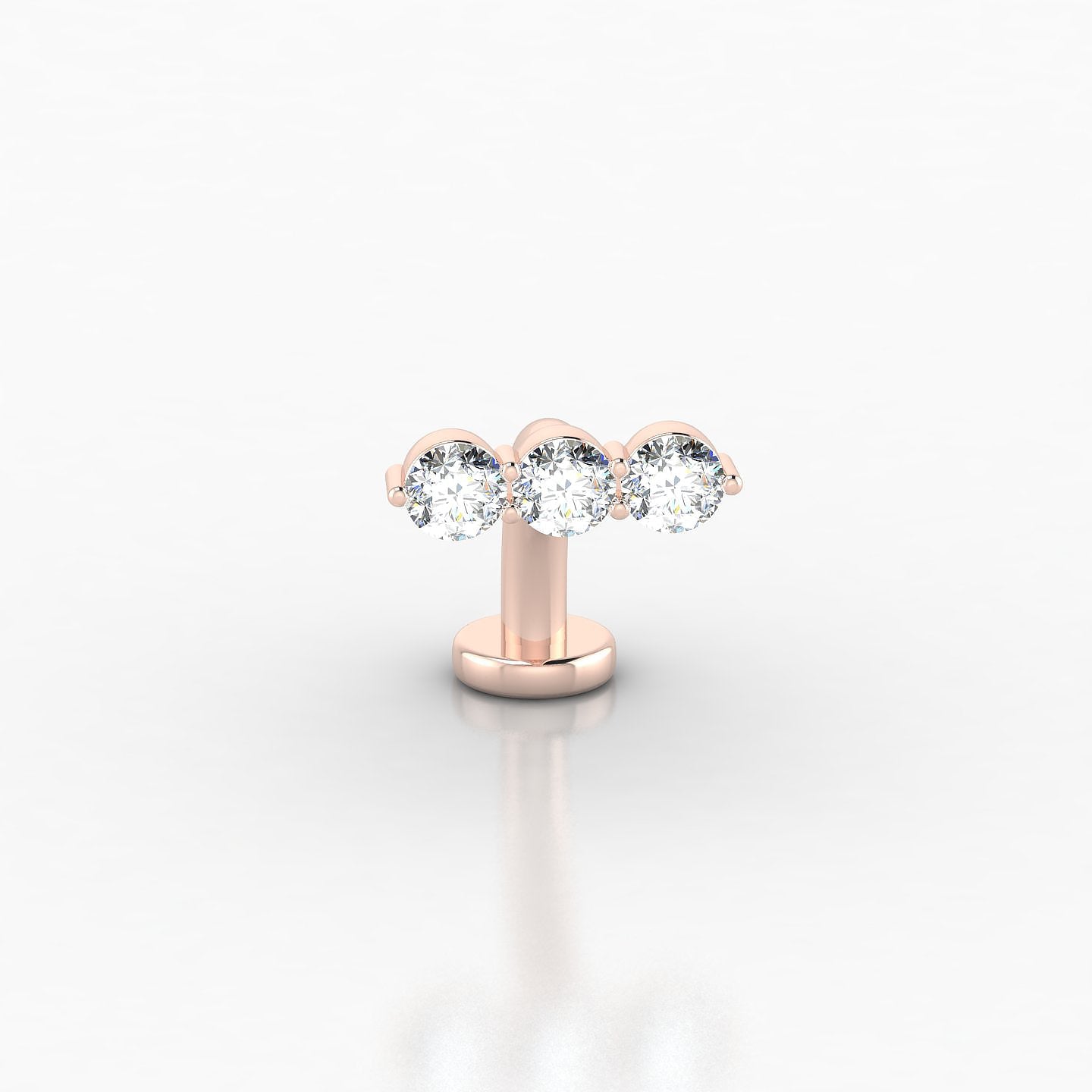 Ma'at | 18k Rose Gold 10 mm 9 mm Trilogy Diamond Floating Navel Piercing