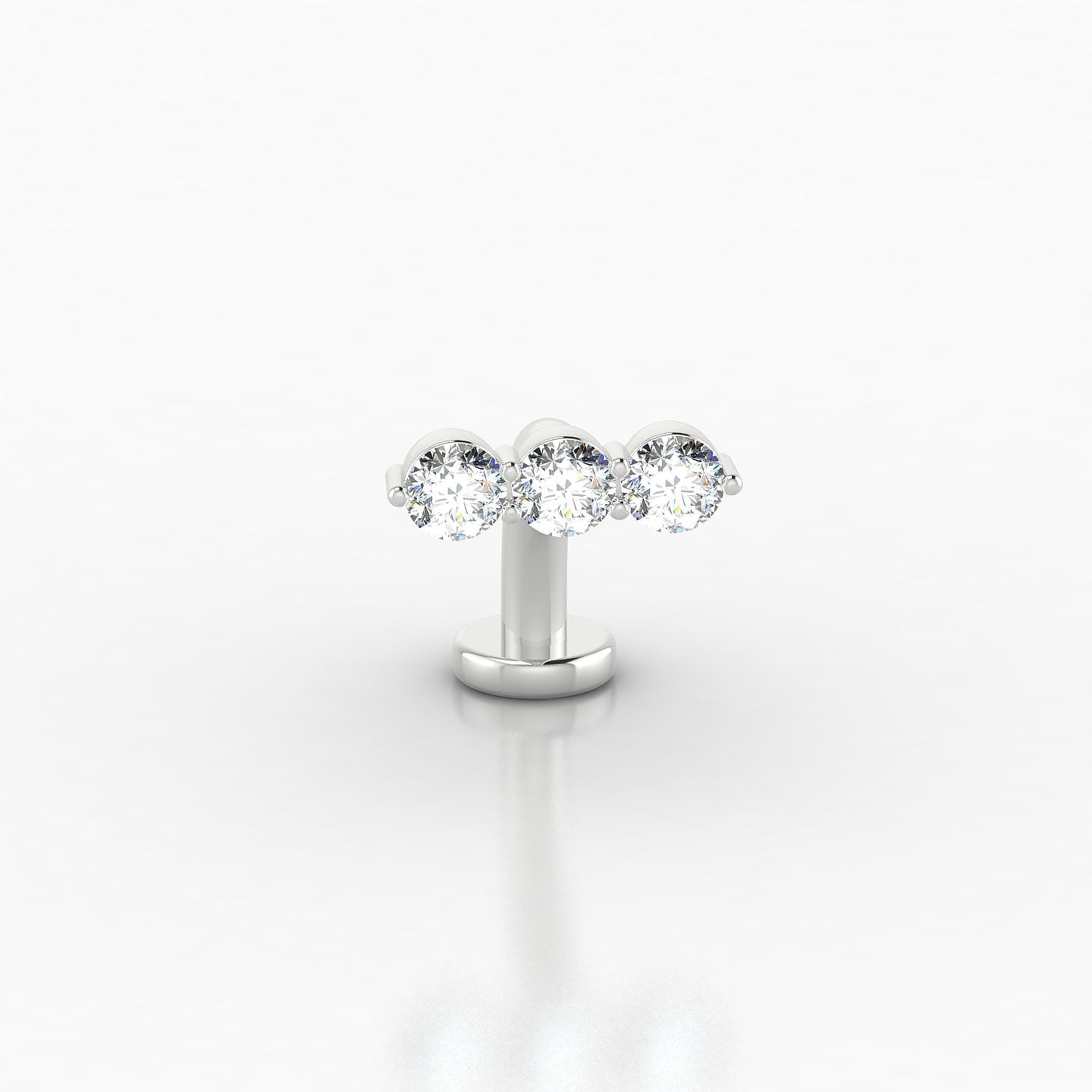 Ma'at | 18k White Gold 10 mm 9 mm Trilogy Diamond Floating Navel Piercing