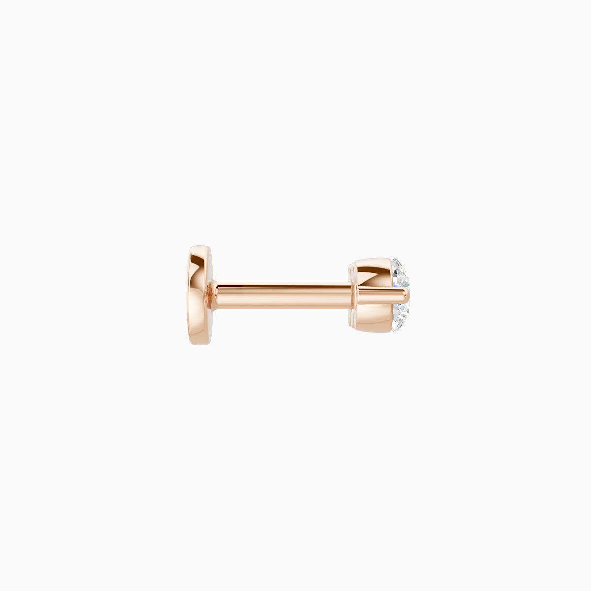 Ma'at | 18k Rose Gold 8.5 mm 5 mm Trilogy Diamond Piercing