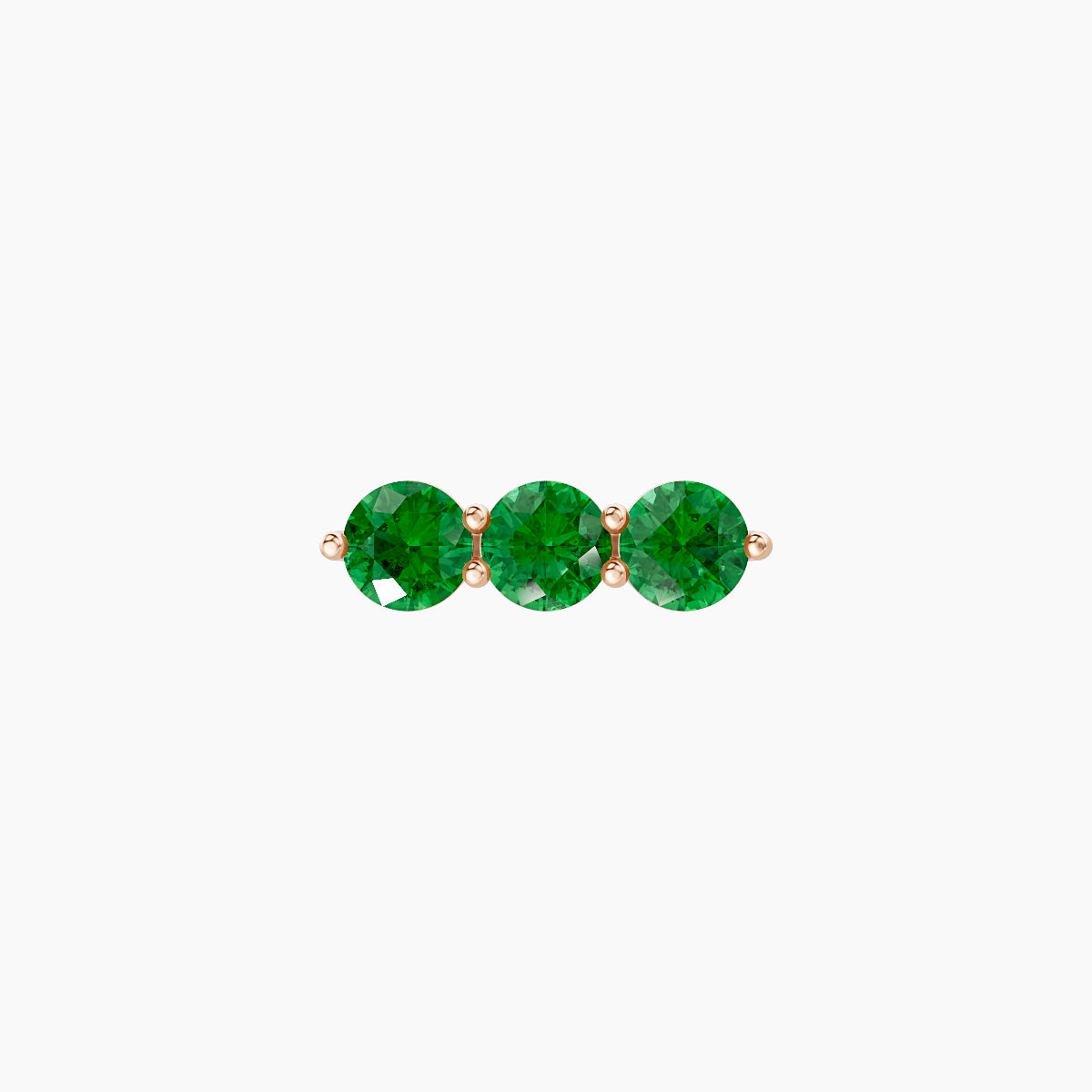 Ma'at | 18k Rose Gold 5 mm 8.5 mm Trilogy Emerald Piercing