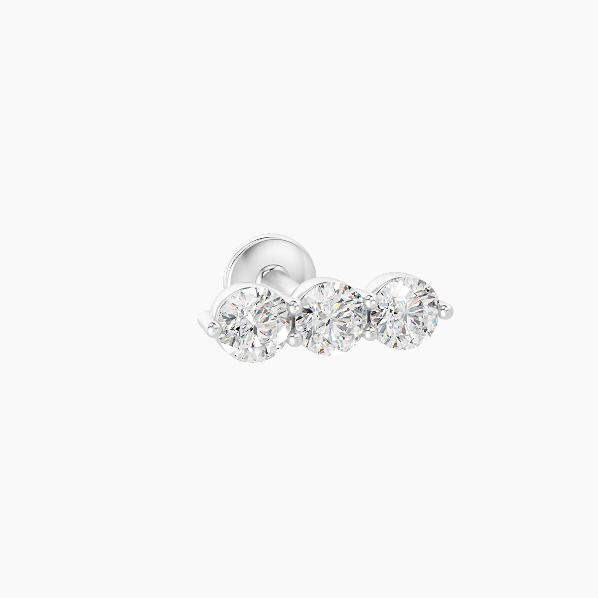 Ma'at | 18k White Gold 8.5 mm 5 mm Trilogy Diamond Piercing