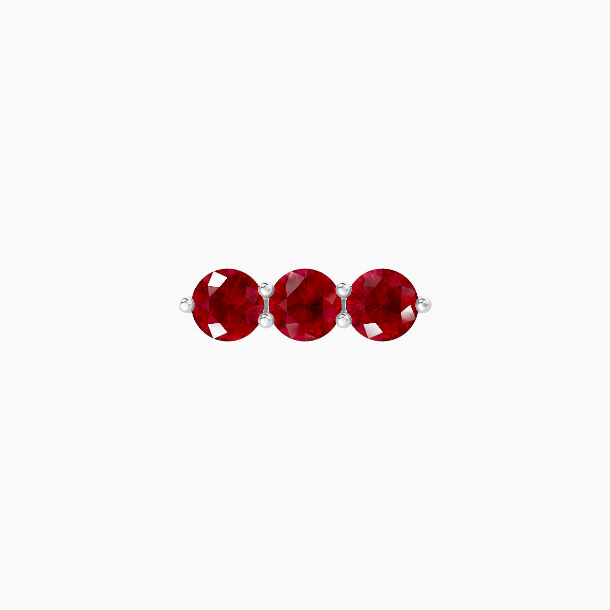 Ma'at | 18k White Gold 5 mm 8.5 mm Trilogy Ruby Piercing