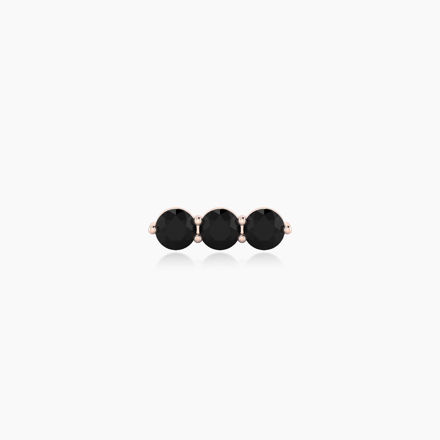 Ma'at | 18k Rose Gold 5 mm 9 mm Trilogy Black Diamond Piercing