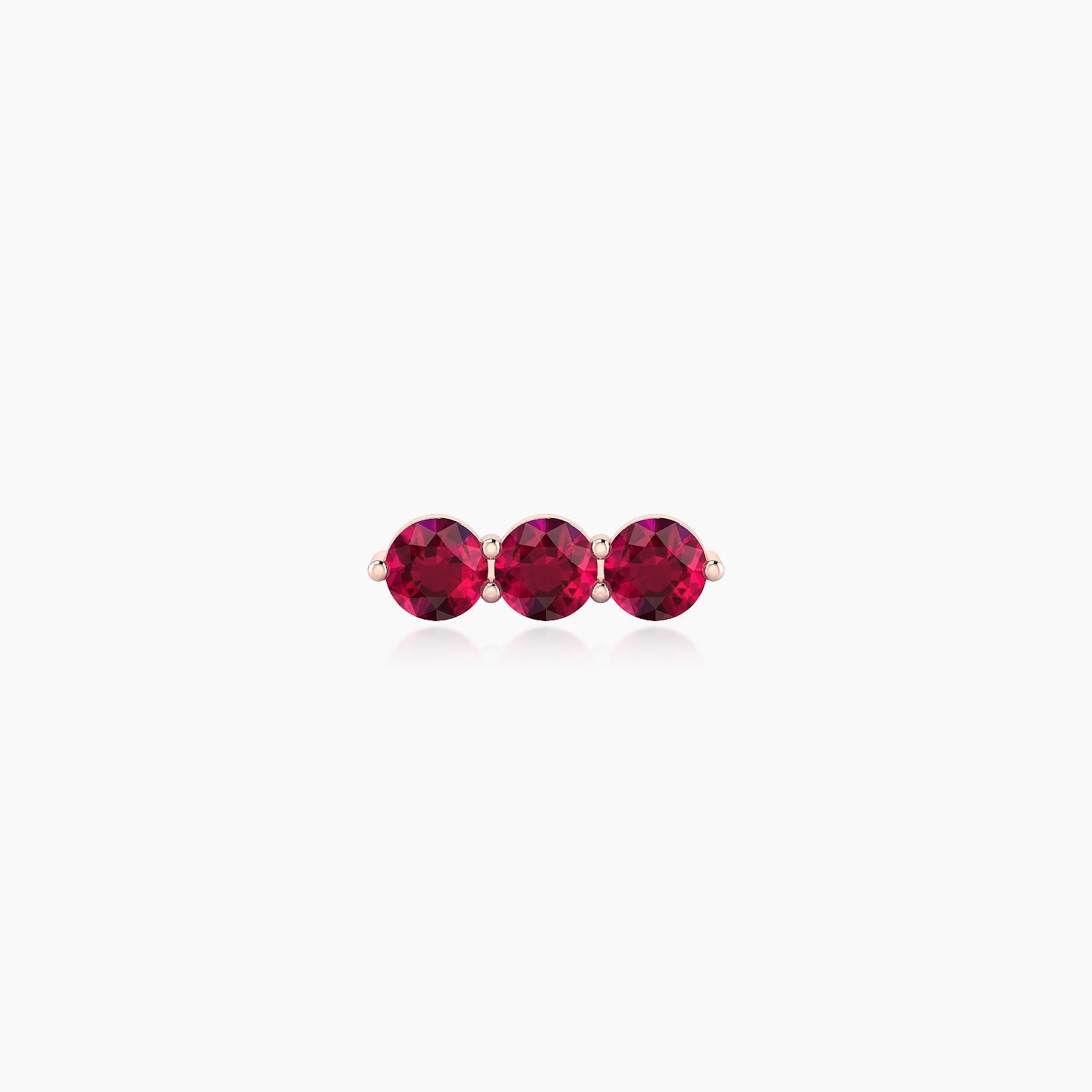 Ma'at | 18k Rose Gold 5 mm 9 mm Trilogy Ruby Piercing