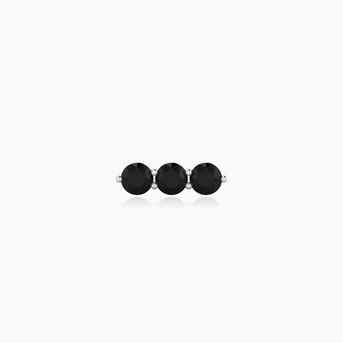 Ma'at | 18k White Gold 5 mm 9 mm Trilogy Black Diamond Piercing