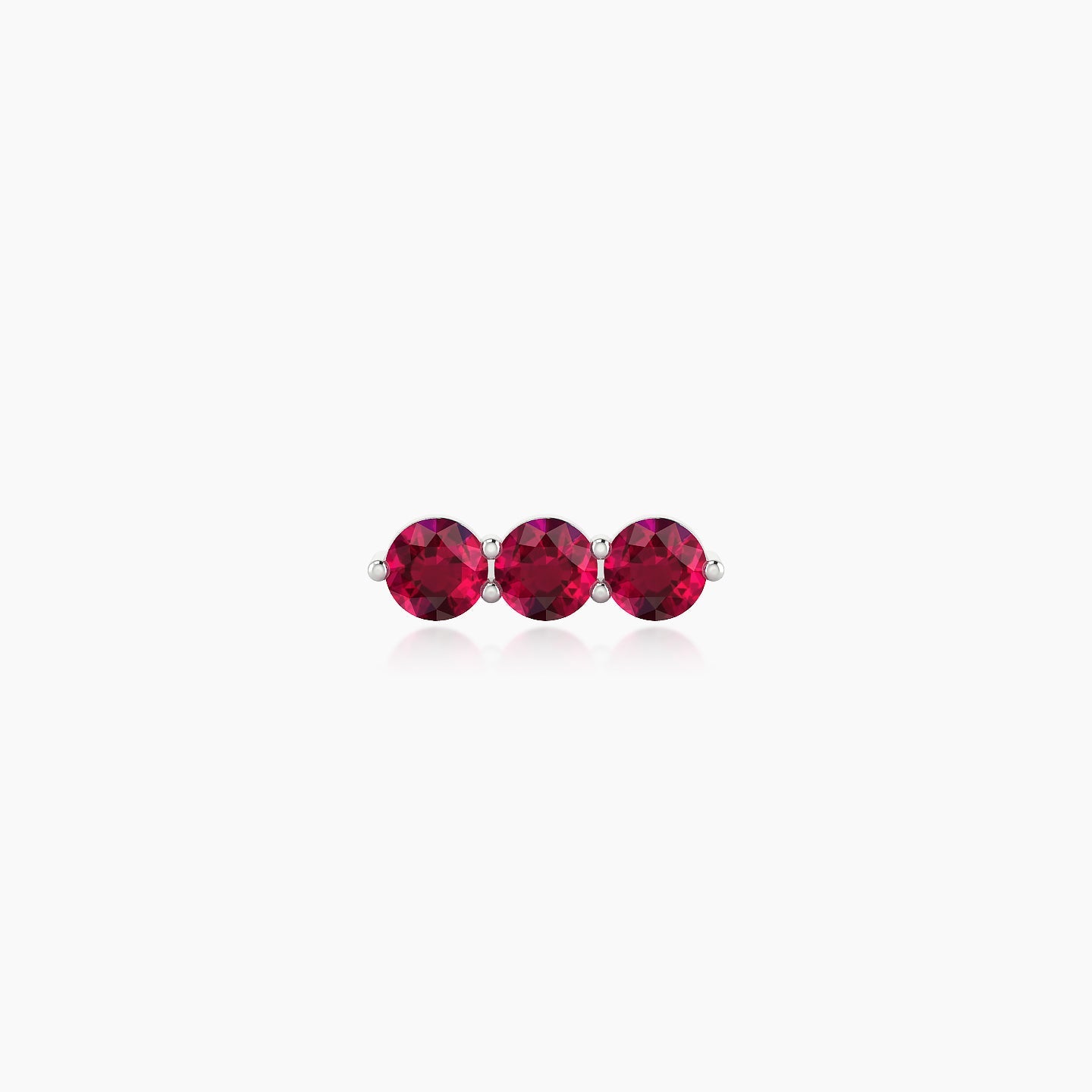 Ma'at | 18k White Gold 5 mm 9 mm Trilogy Ruby Piercing