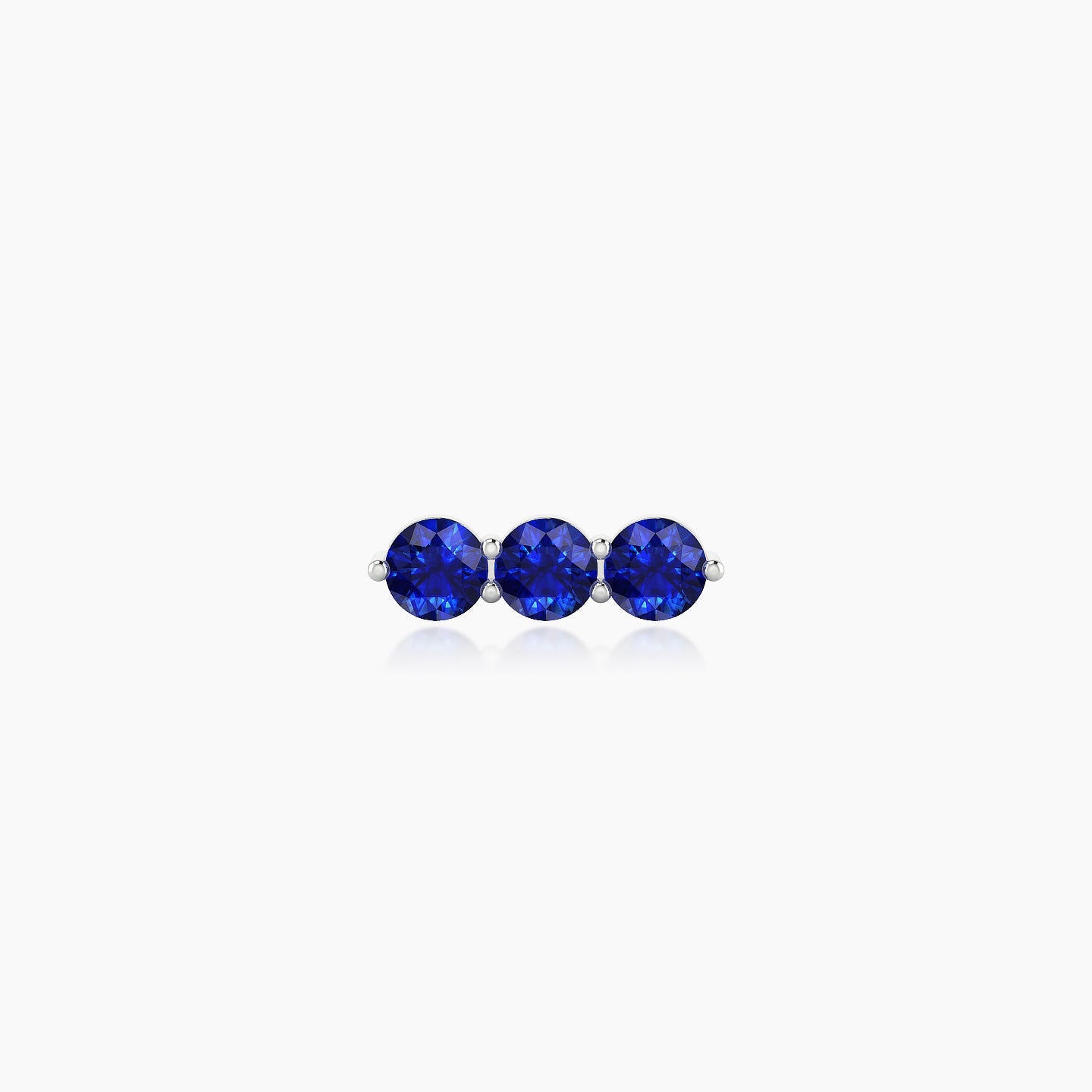 Ma'at | 18k White Gold 5 mm 9 mm Trilogy Sapphire Piercing