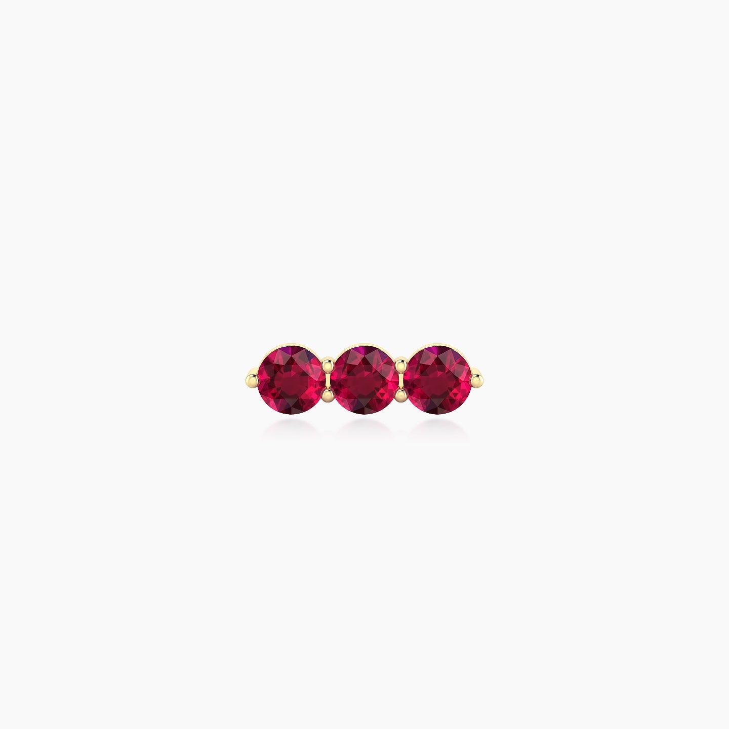 Ma'at | 18k Yellow Gold 5 mm 9 mm Trilogy Ruby Piercing