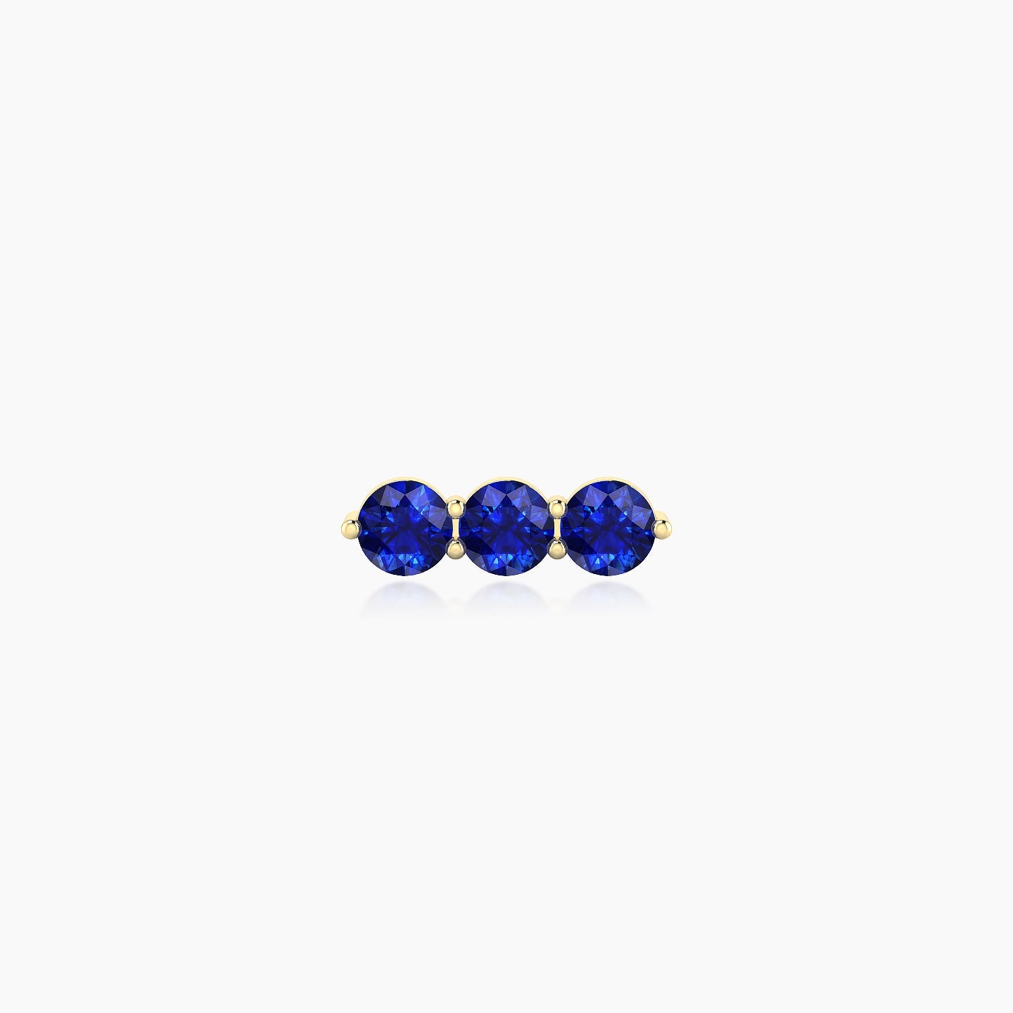 Ma'at | 18k Yellow Gold 5 mm 9 mm Trilogy Sapphire Piercing