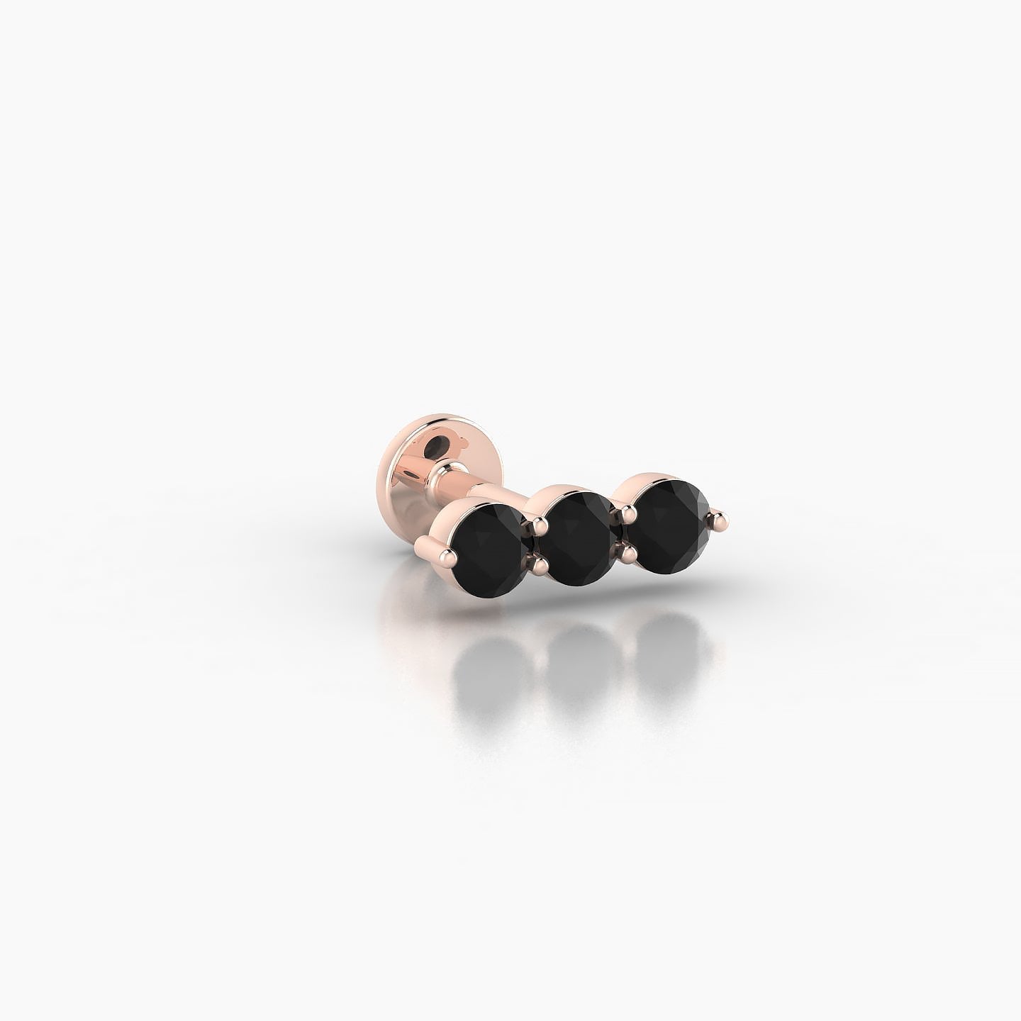 Ma'at | 18k Rose Gold 5 mm 9 mm Trilogy Black Diamond Piercing