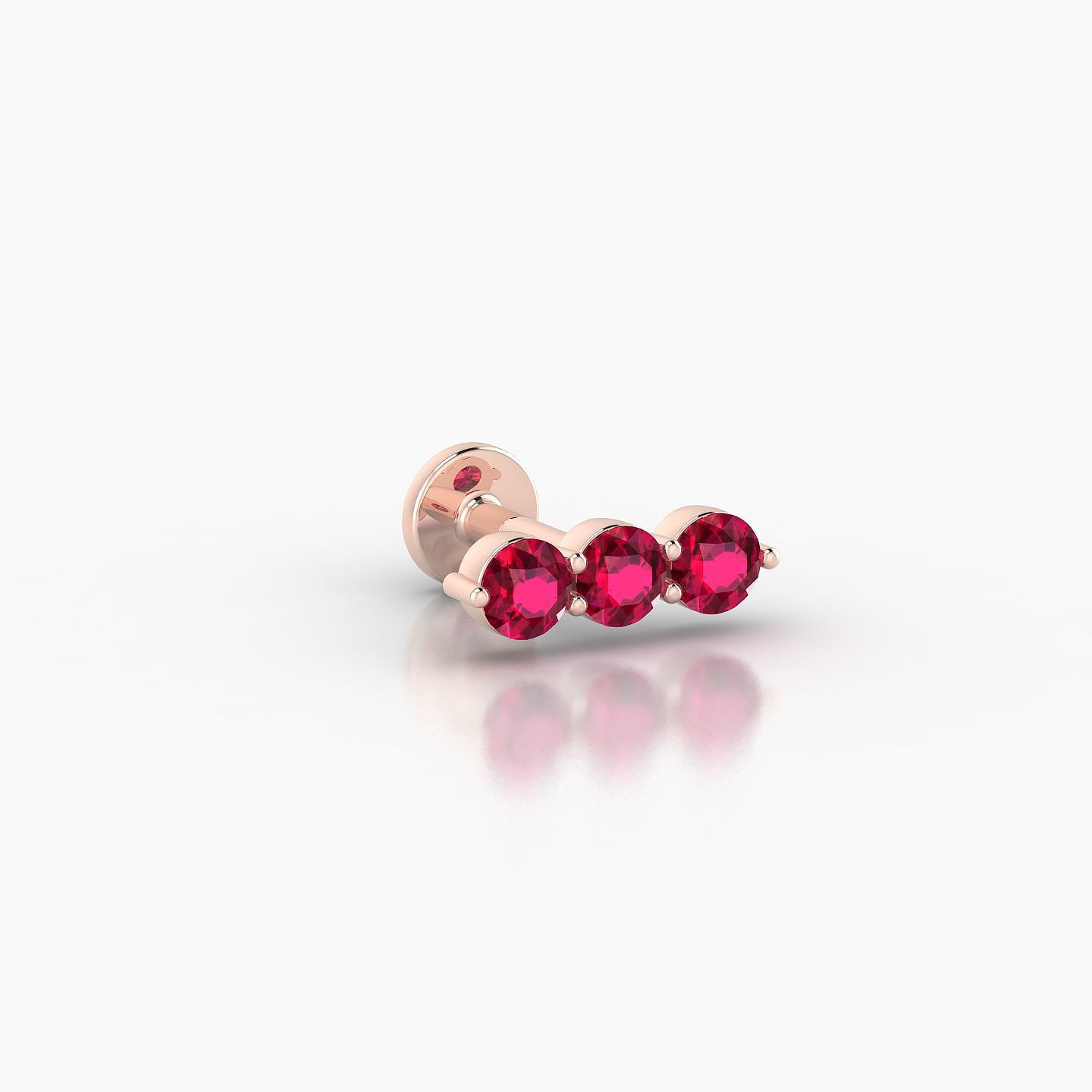 Ma'at | 18k Rose Gold 5 mm 9 mm Trilogy Ruby Piercing