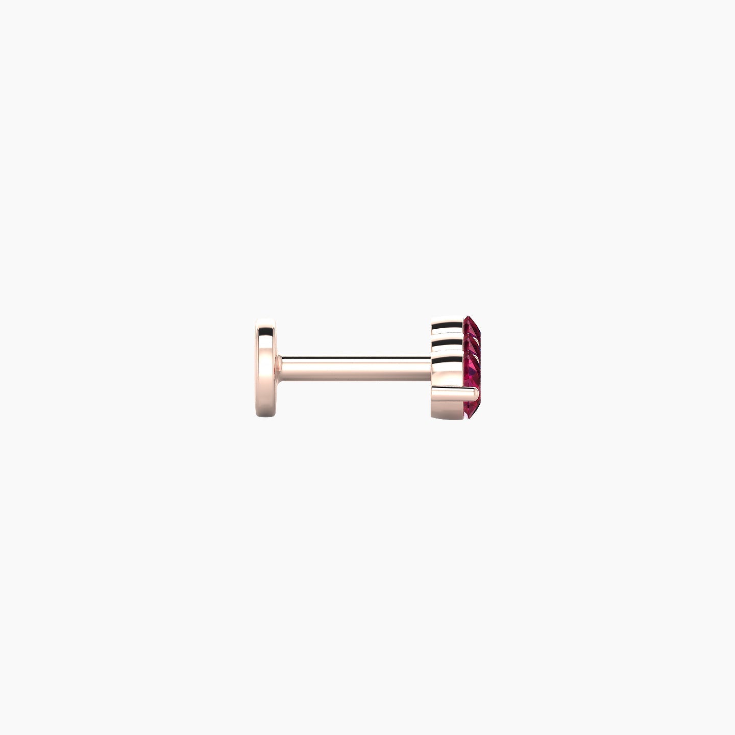 Ma'at | 18k Rose Gold 5 mm 9 mm Trilogy Ruby Piercing