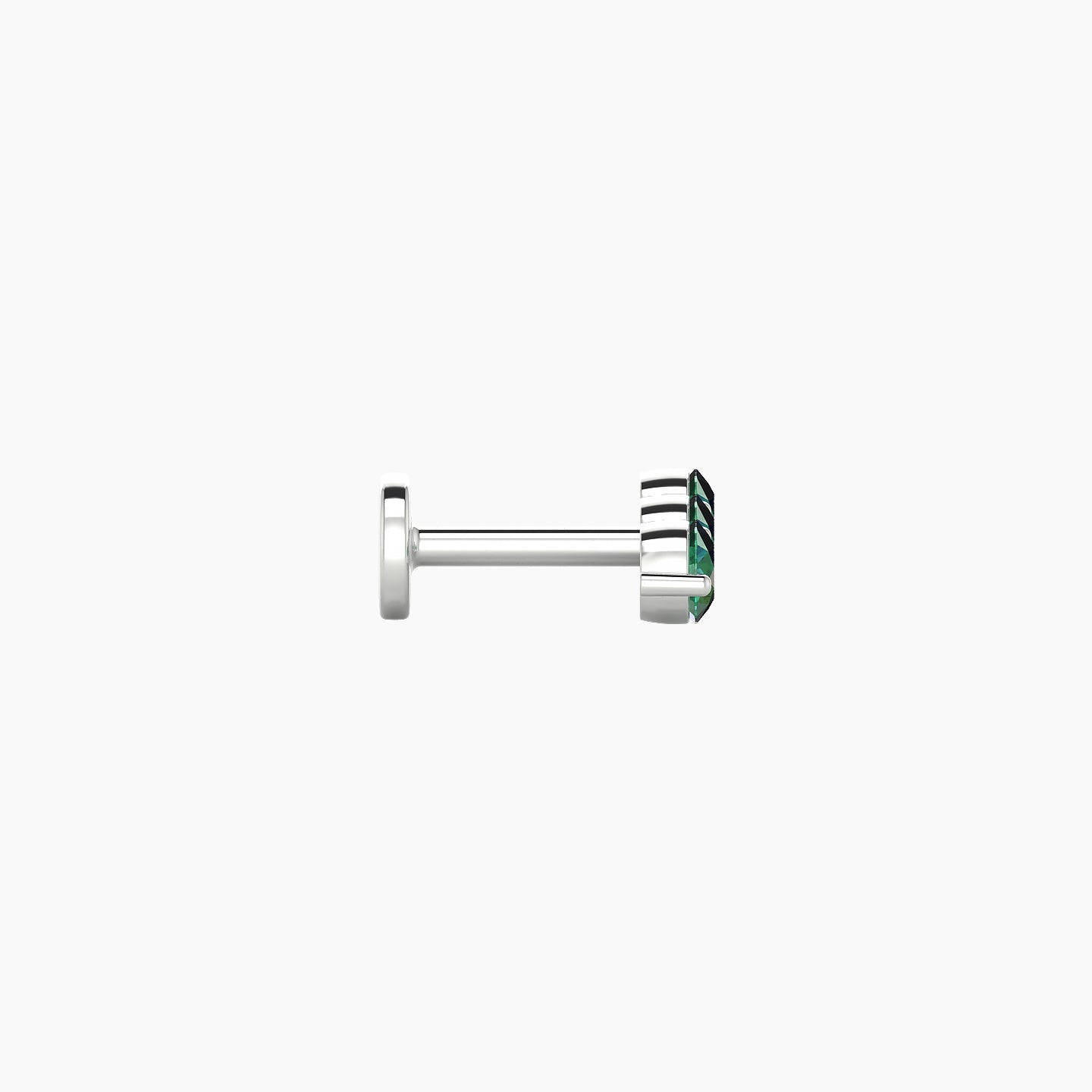 Ma'at | 18k White Gold 5 mm 9 mm Trilogy Emerald Piercing