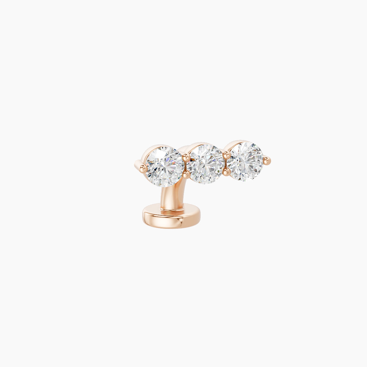 Ma'at | 18k Rose Gold 8.5 mm 6 mm Trilogy Diamond Floating Navel Piercing