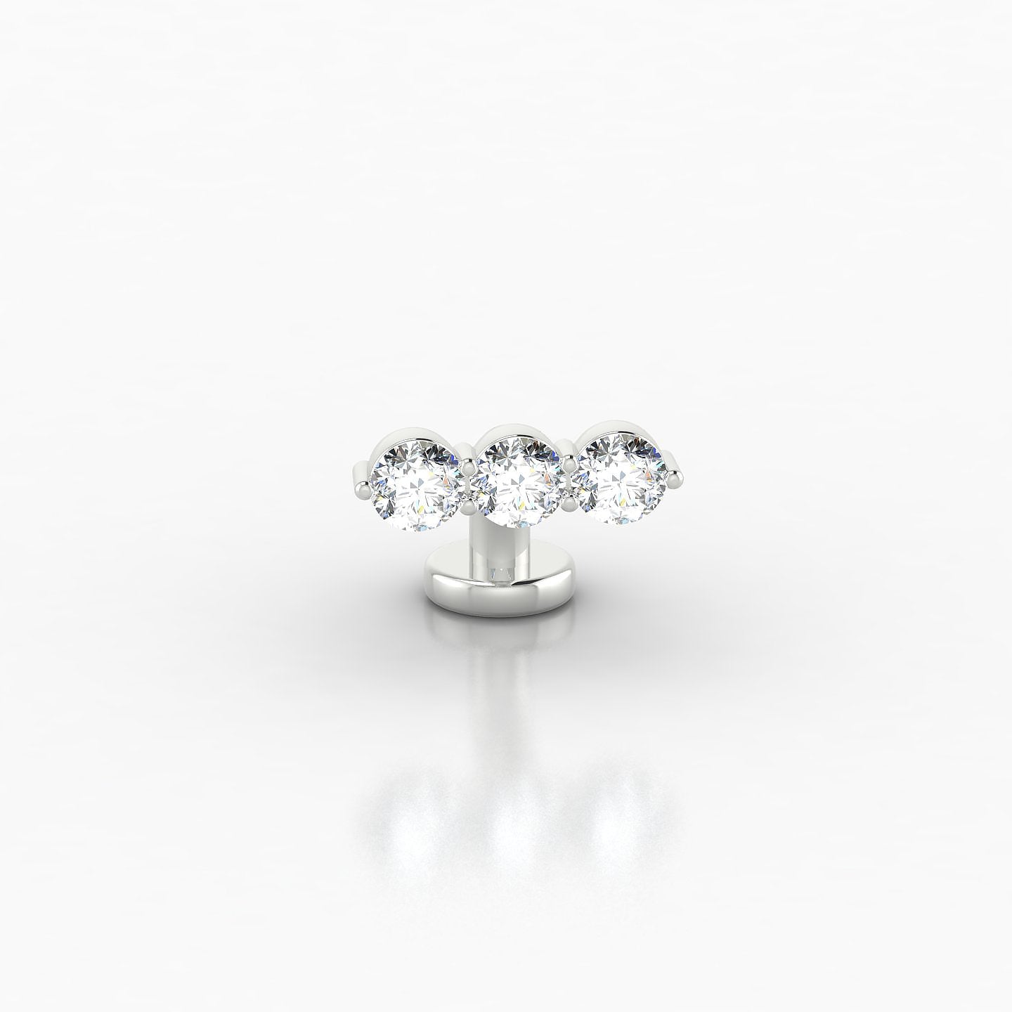 Ma'at | 18k White Gold 6 mm 9 mm Trilogy Diamond Floating Navel Piercing