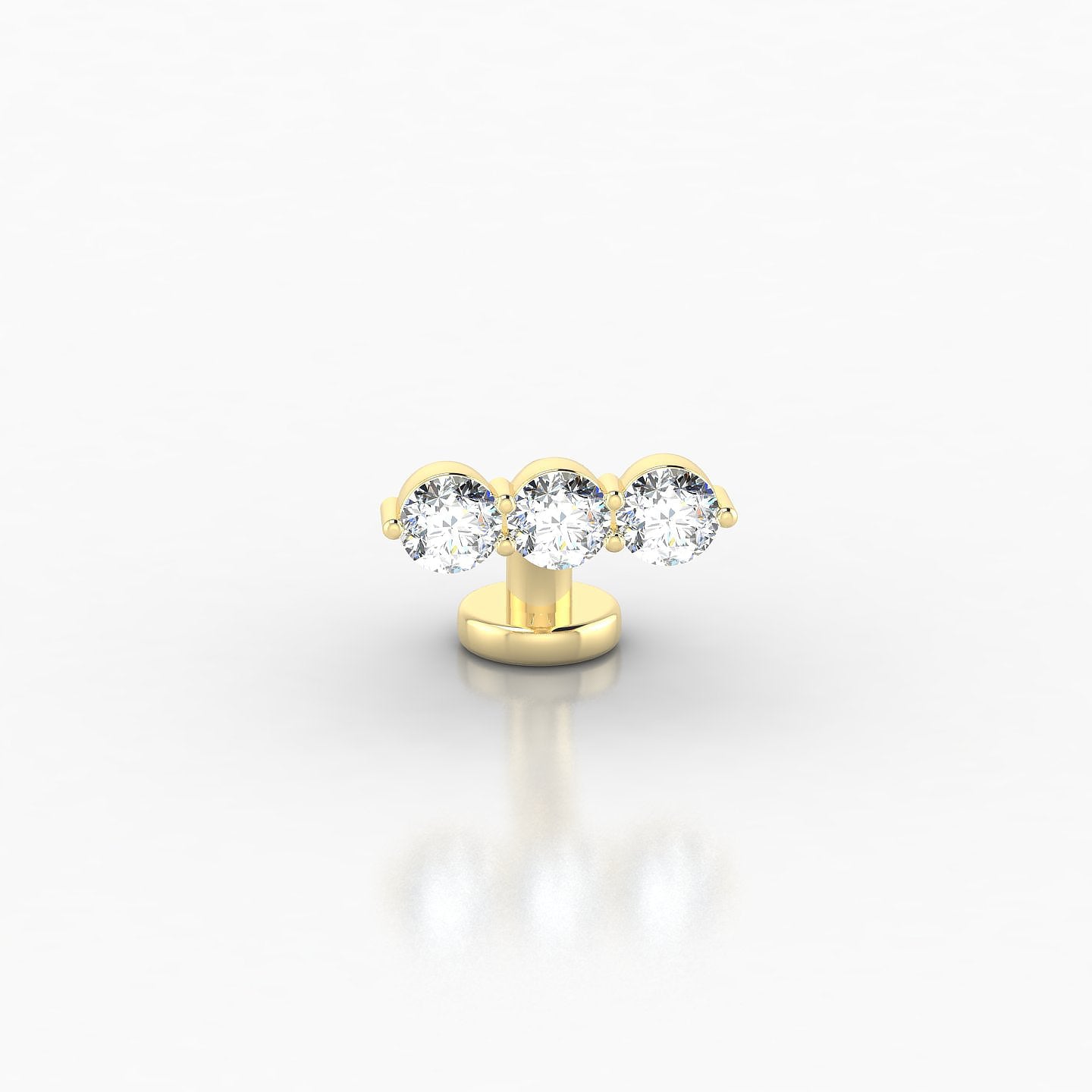 Ma'at | 18k Yellow Gold 6 mm 9 mm Trilogy Diamond Floating Navel Piercing