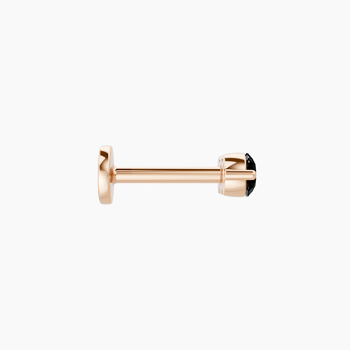 Ma'at | 18k Rose Gold 6.5 mm 8.5 mm Trilogy Black Diamond Piercing