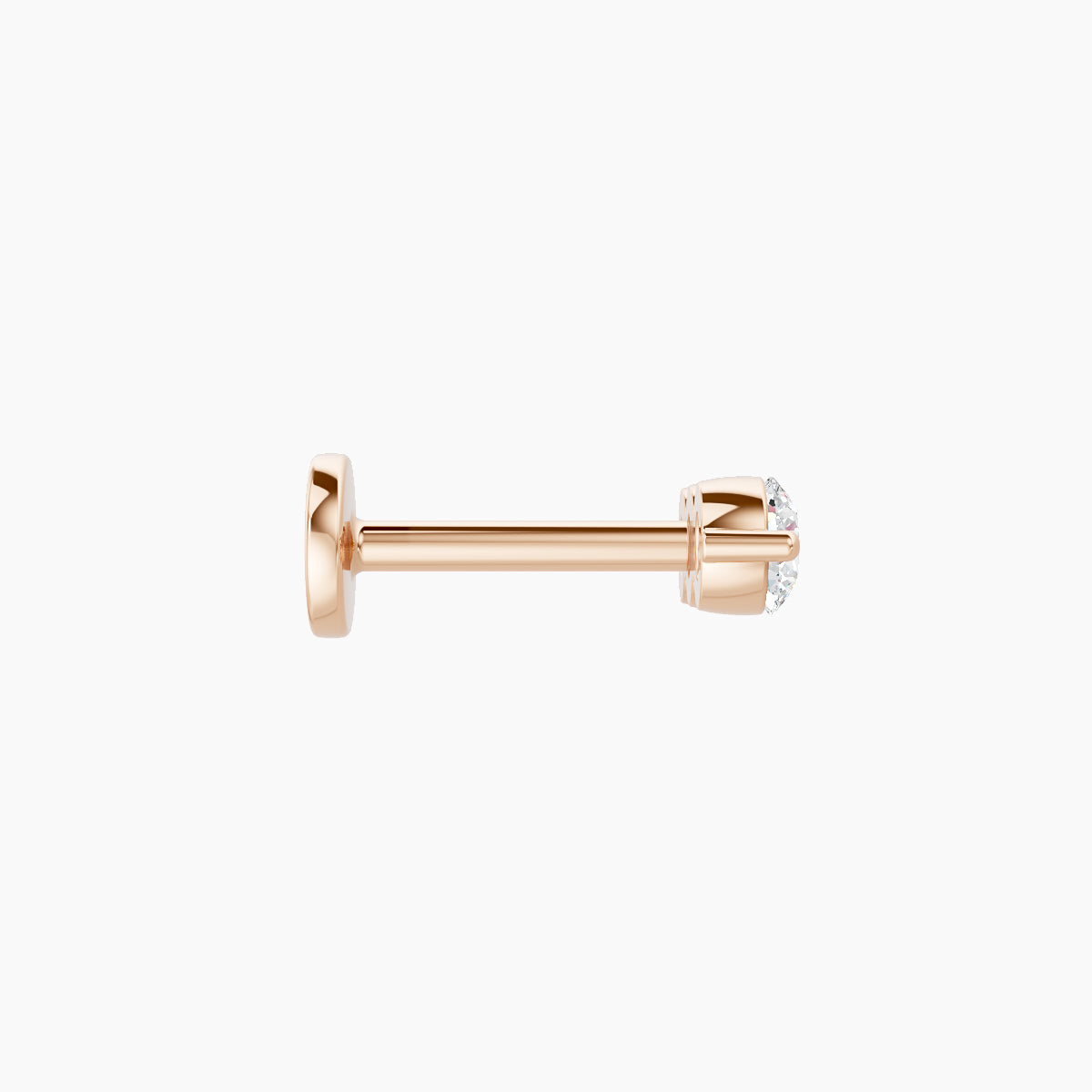 Ma'at | 18k Rose Gold 8.5 mm 6.5 mm Trilogy Diamond Piercing