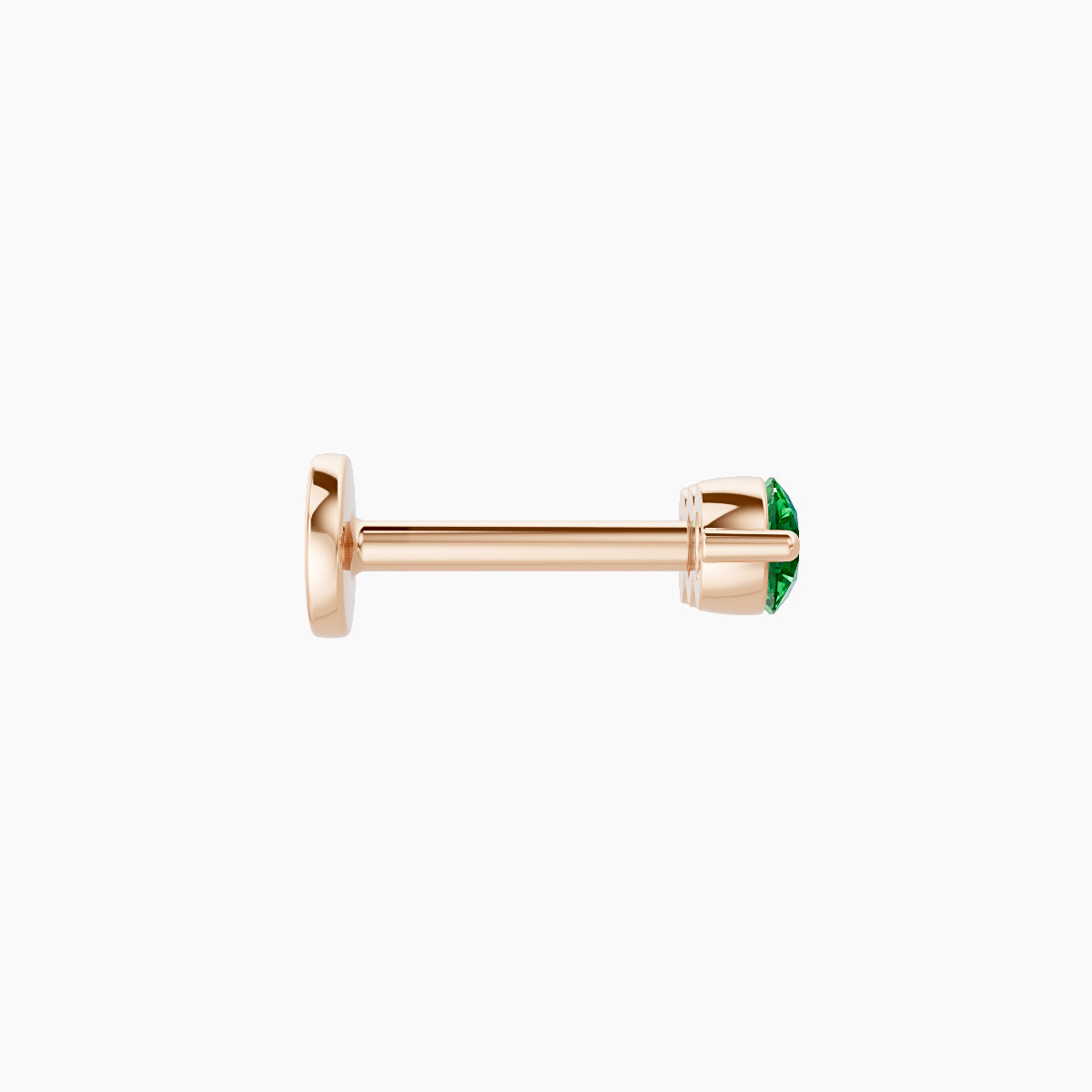 Ma'at | 18k Rose Gold 6.5 mm 8.5 mm Trilogy Emerald Piercing