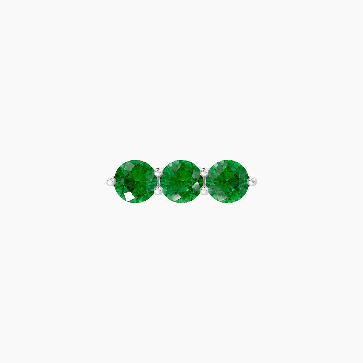 Ma'at | 18k White Gold 6.5 mm 8.5 mm Trilogy Emerald Piercing