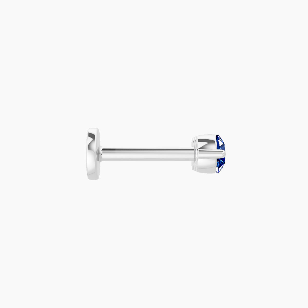 Ma'at | 18k White Gold 6.5 mm 8.5 mm Trilogy Sapphire Piercing