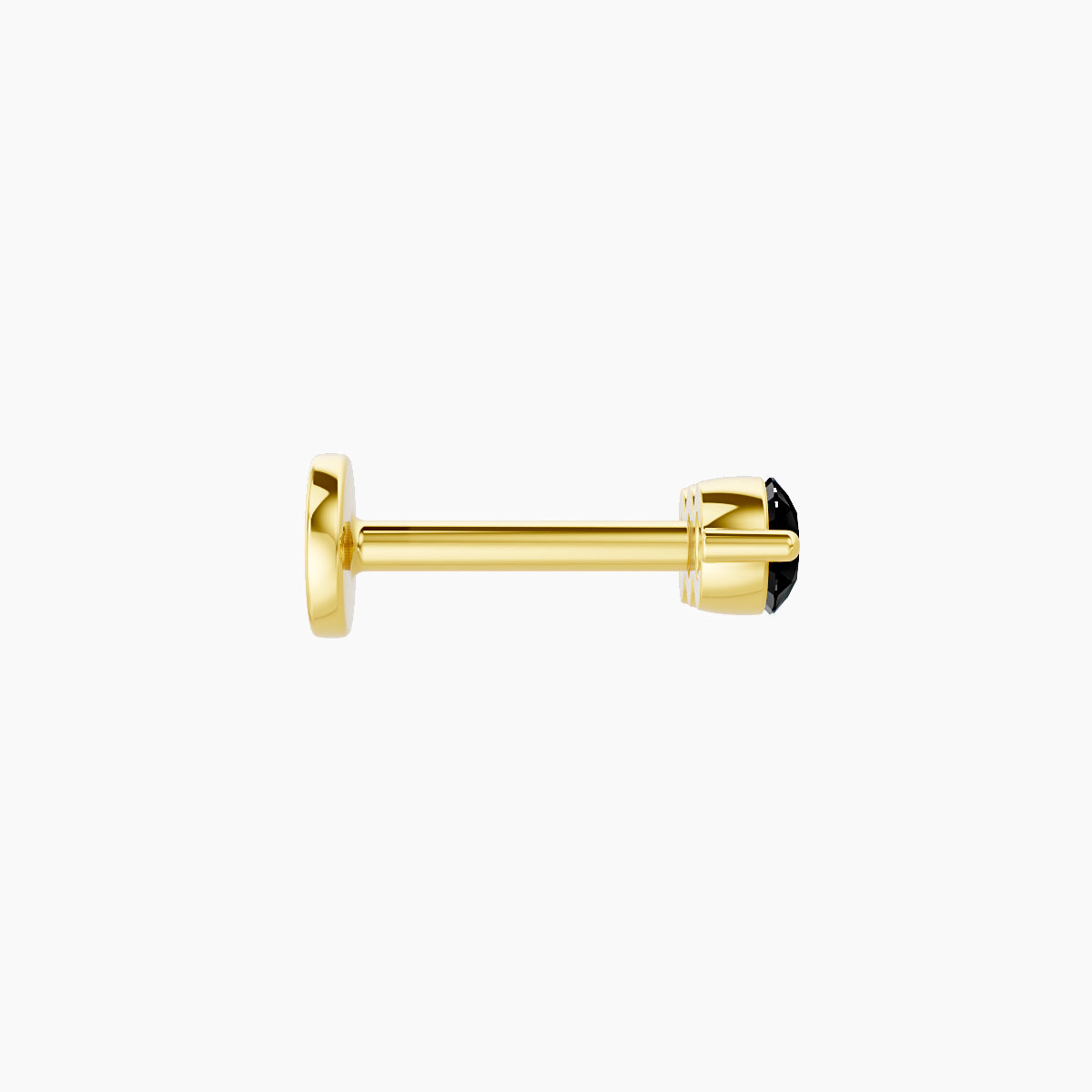 Ma'at | 18k Yellow Gold 6.5 mm 8.5 mm Trilogy Black Diamond Piercing