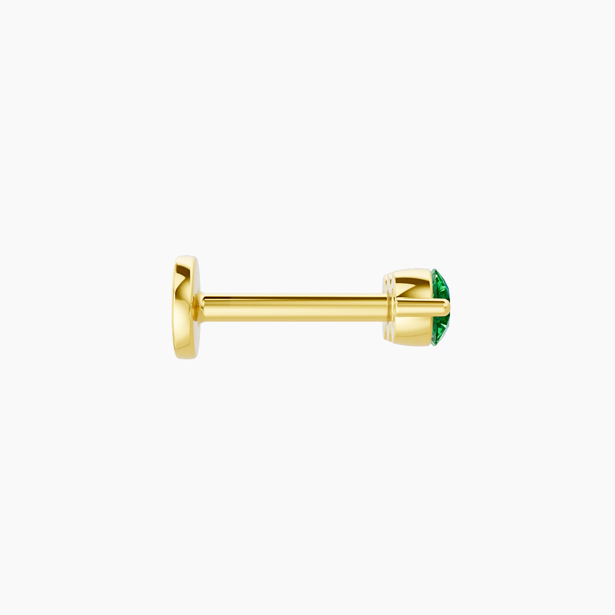 Ma'at | 18k Yellow Gold 6.5 mm 8.5 mm Trilogy Emerald Piercing