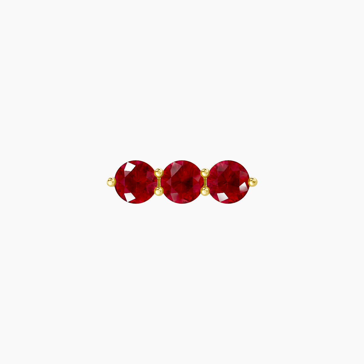 Ma'at | 18k Yellow Gold 6.5 mm 8.5 mm Trilogy Ruby Piercing