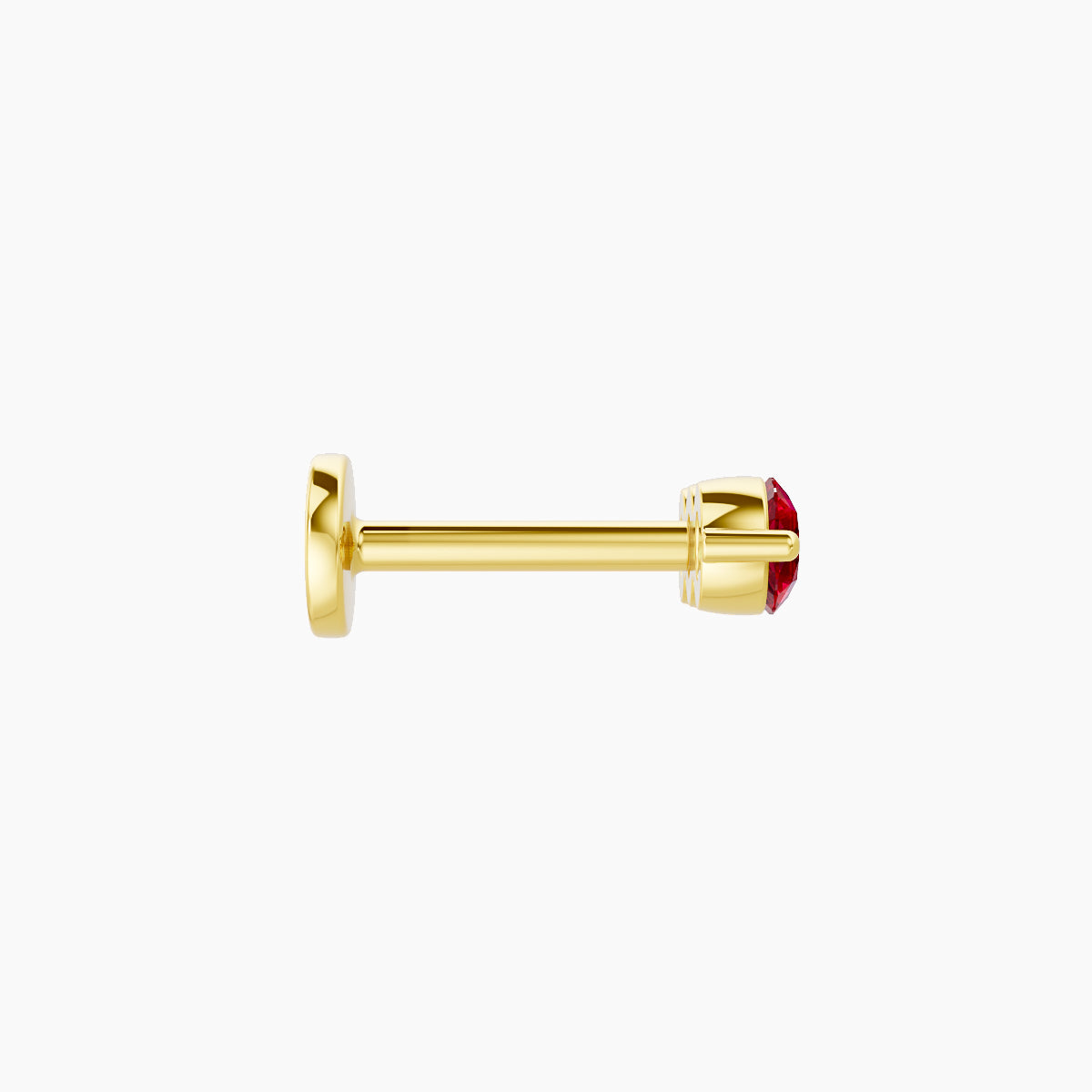 Ma'at | 18k Yellow Gold 6.5 mm 8.5 mm Trilogy Ruby Piercing