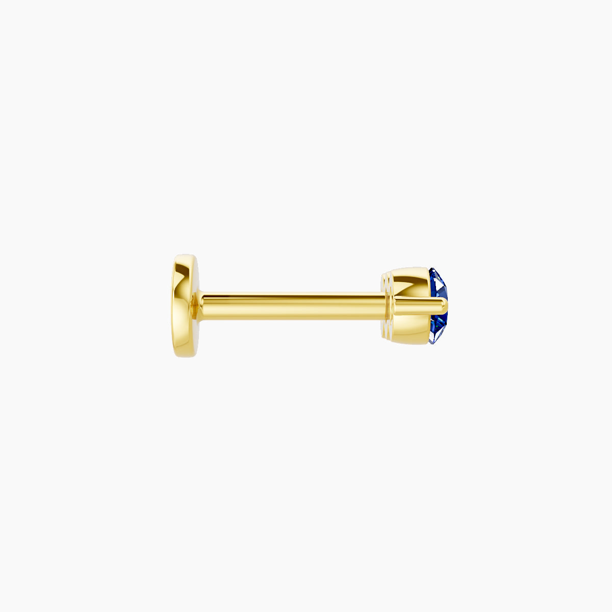 Ma'at | 18k Yellow Gold 6.5 mm 8.5 mm Trilogy Sapphire Piercing