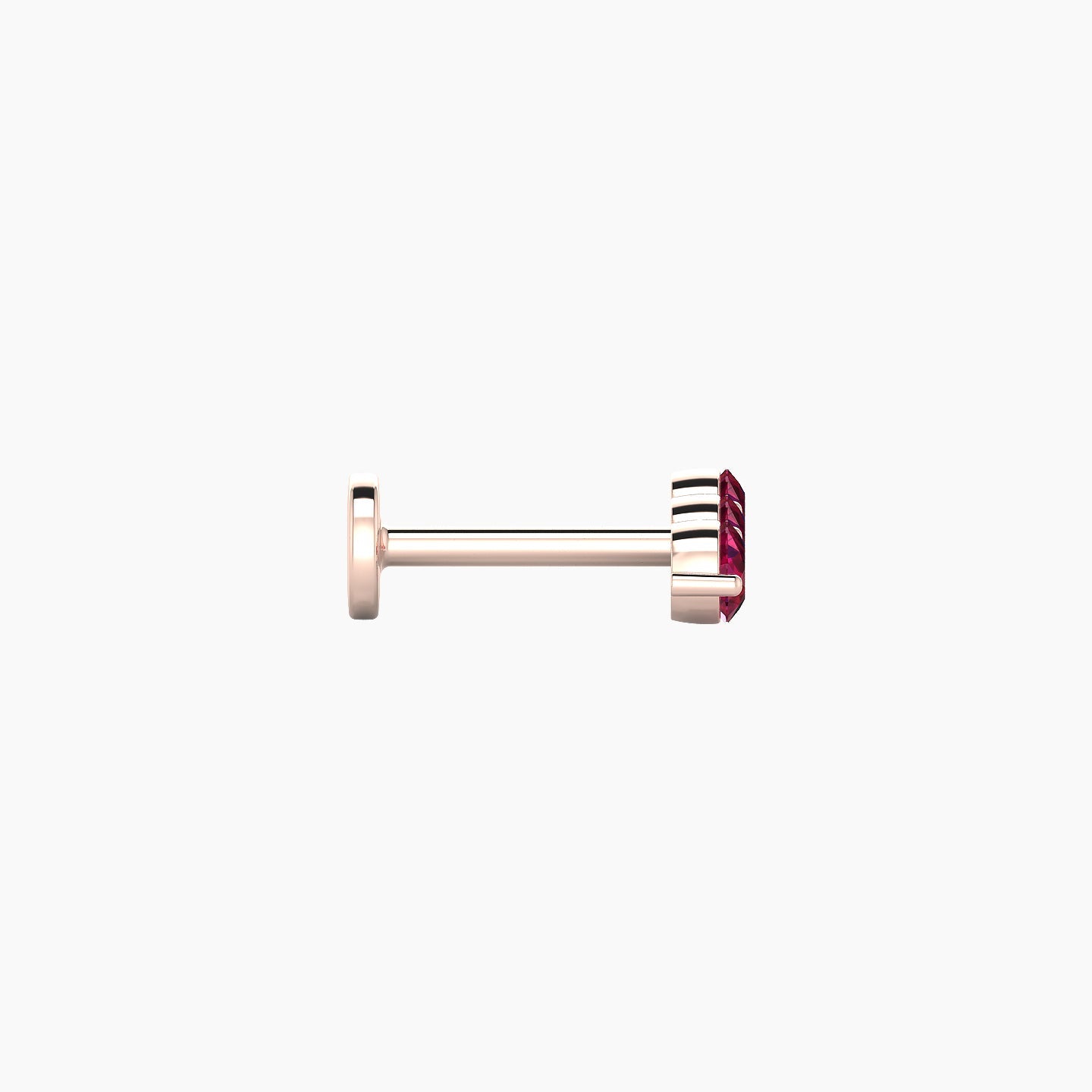 Ma'at | 18k Rose Gold 6.5 mm 9 mm Trilogy Ruby Piercing