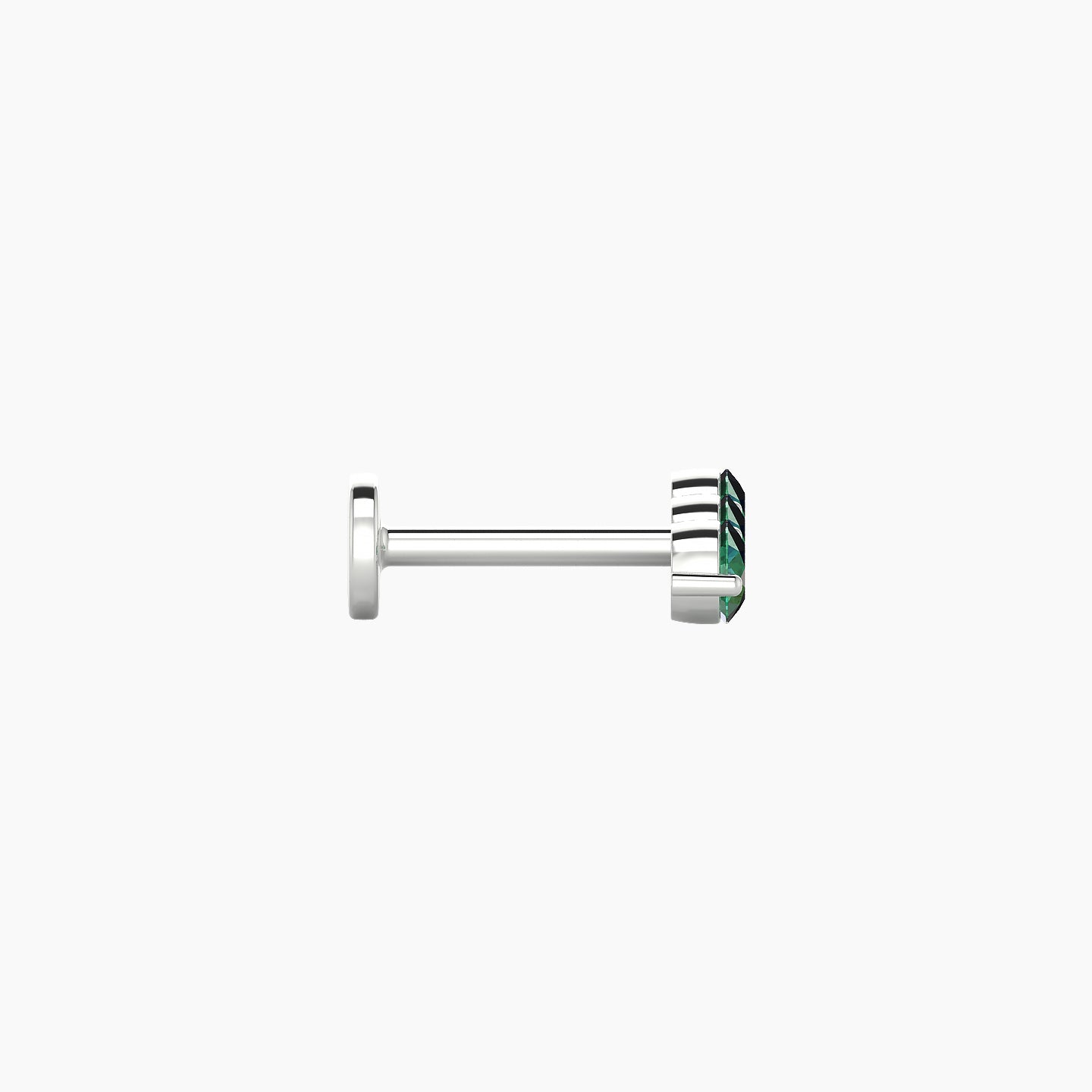 Ma'at | 18k White Gold 6.5 mm 9 mm Trilogy Emerald Piercing