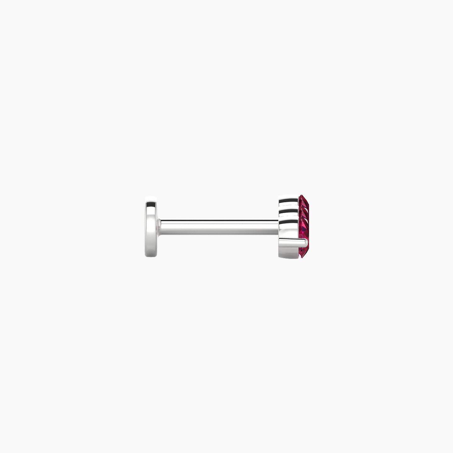 Ma'at | 18k White Gold 6.5 mm 9 mm Trilogy Ruby Piercing