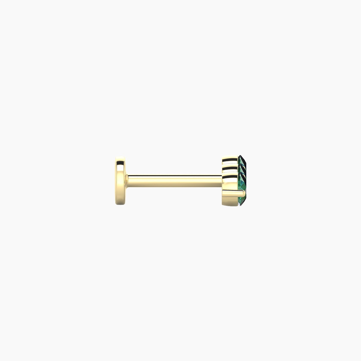 Ma'at | 18k Yellow Gold 6.5 mm 9 mm Trilogy Emerald Piercing