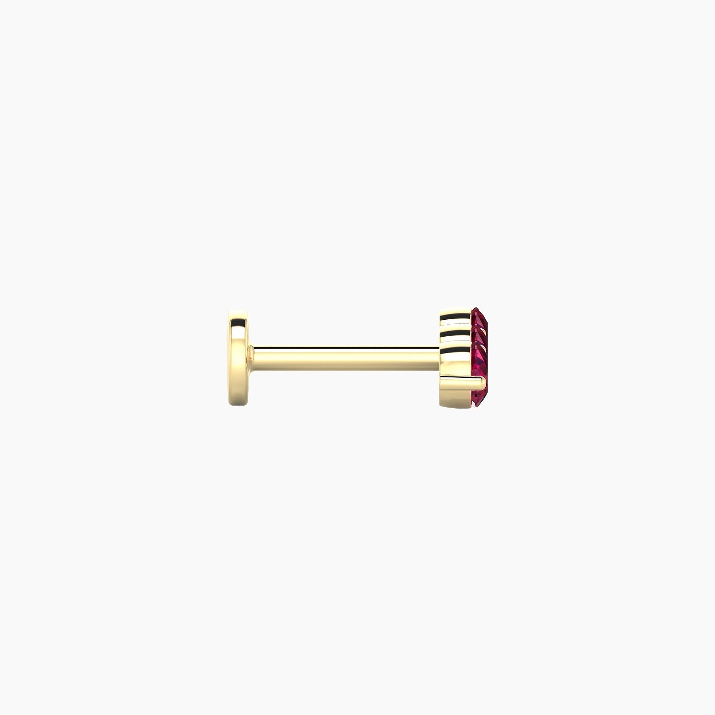 Ma'at | 18k Yellow Gold 6.5 mm 9 mm Trilogy Ruby Piercing