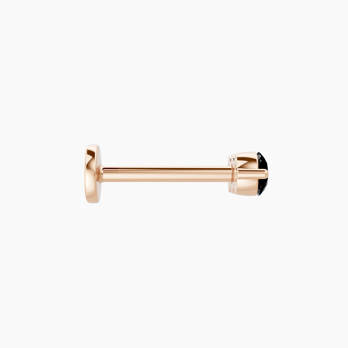 Ma'at | 18k Rose Gold 8 mm 8.5 mm Trilogy Black Diamond Piercing