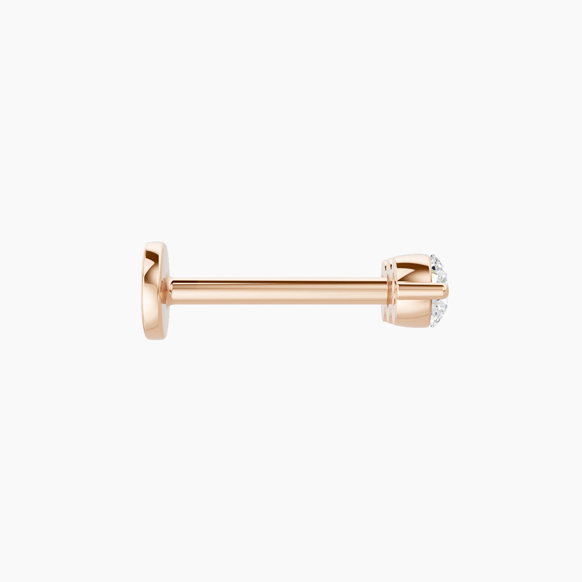 Ma'at | 18k Rose Gold 8.5 mm 8 mm Trilogy Diamond Piercing