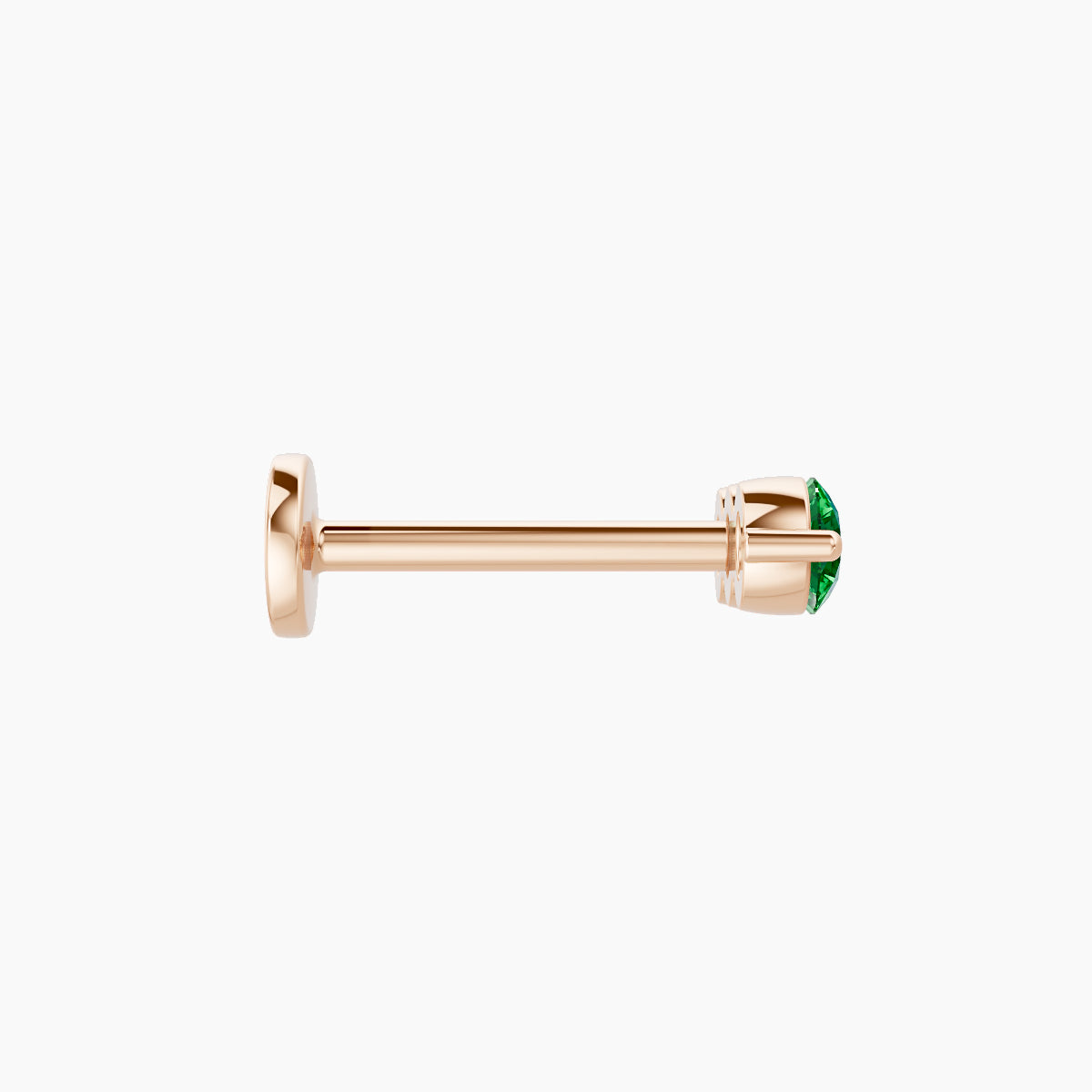 Ma'at | 18k Rose Gold 8 mm 8.5 mm Trilogy Emerald Piercing