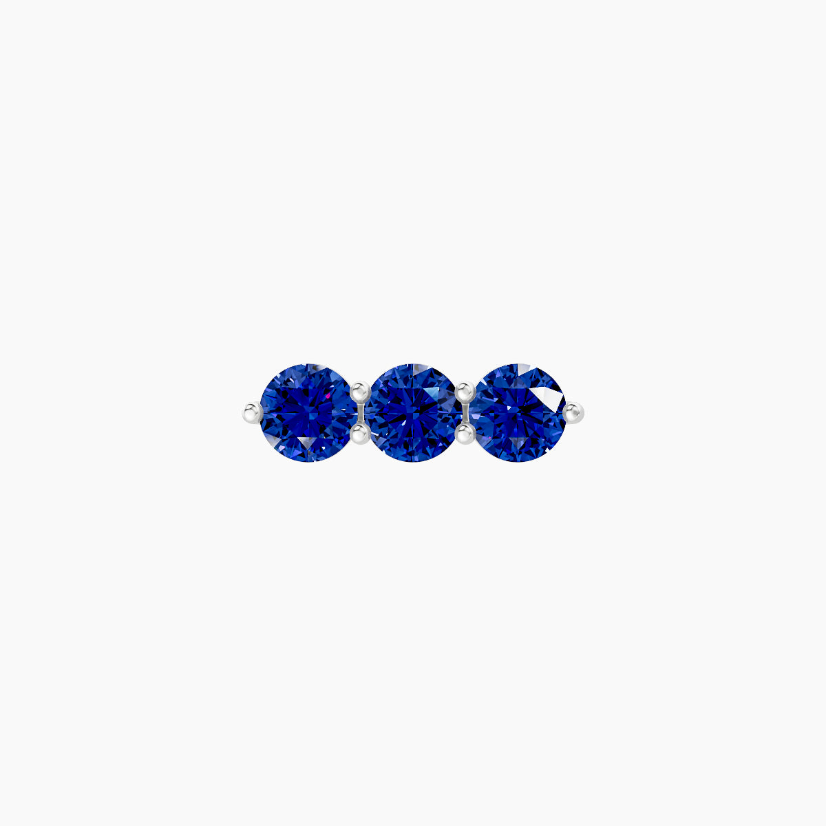 Ma'at | 18k White Gold 8 mm 8.5 mm Trilogy Sapphire Piercing