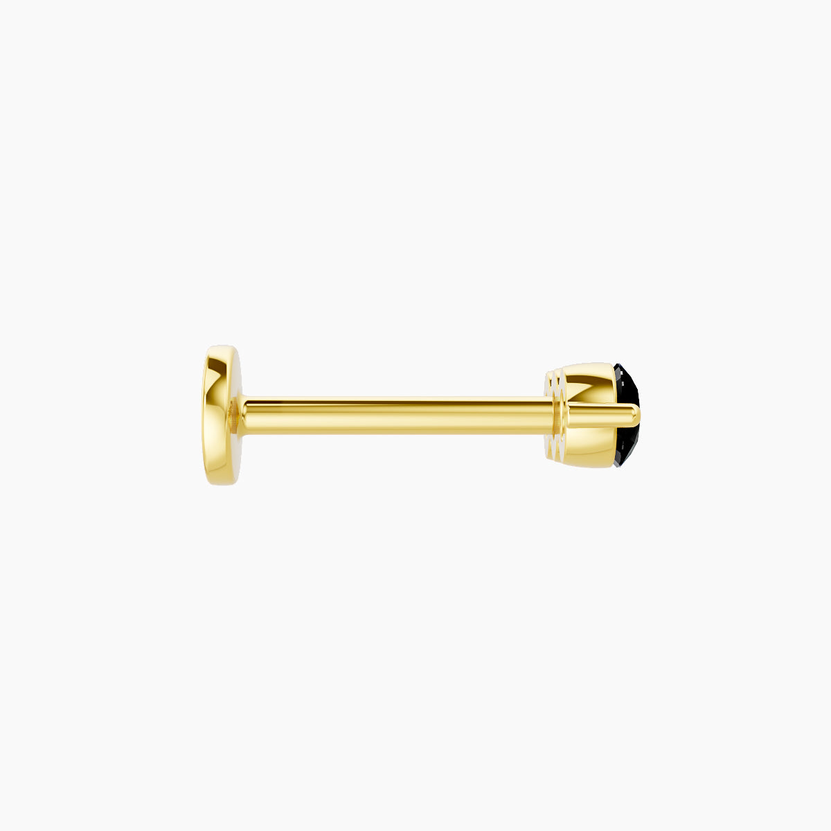 Ma'at | 18k Yellow Gold 8 mm 8.5 mm Trilogy Black Diamond Piercing