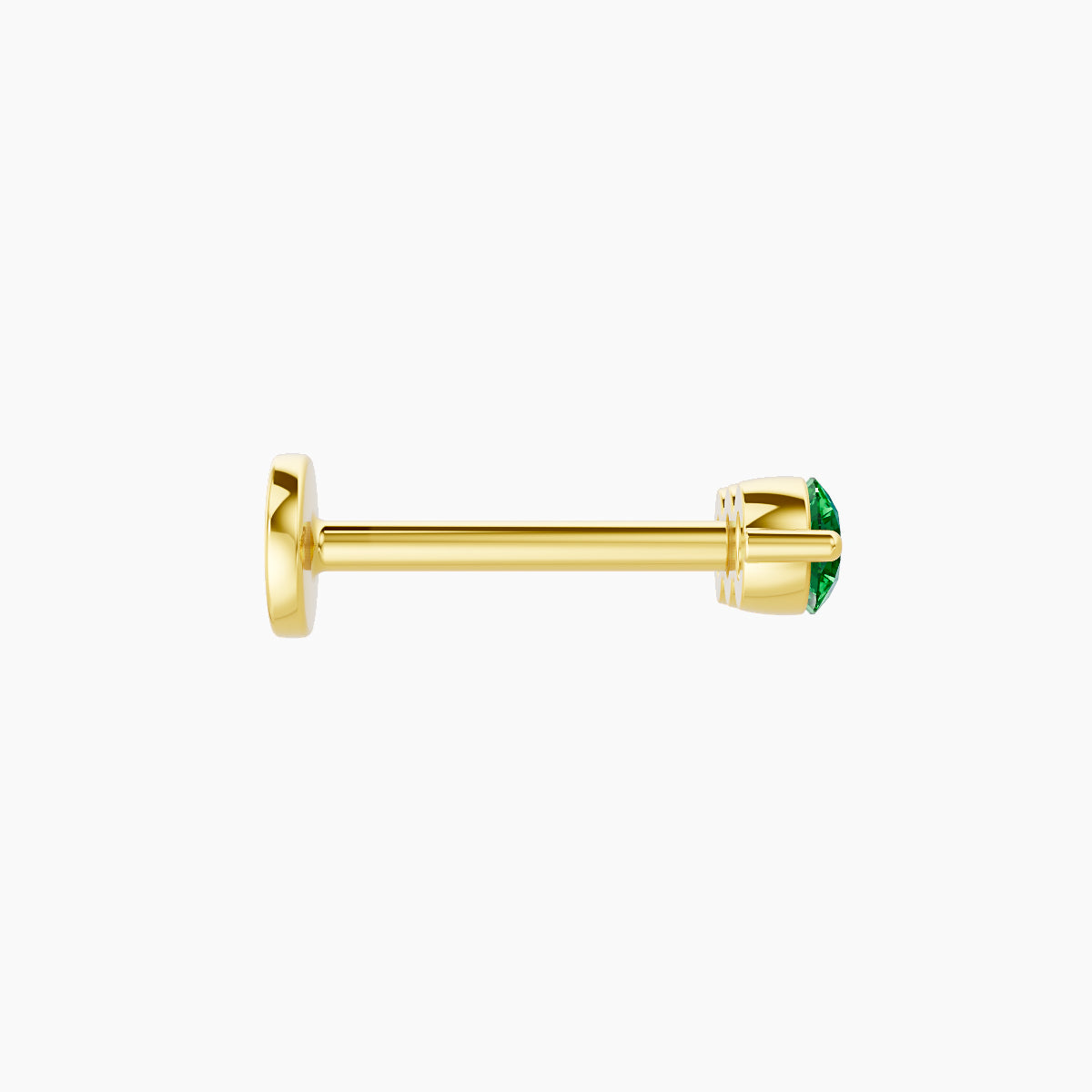 Ma'at | 18k Yellow Gold 8 mm 8.5 mm Trilogy Emerald Piercing