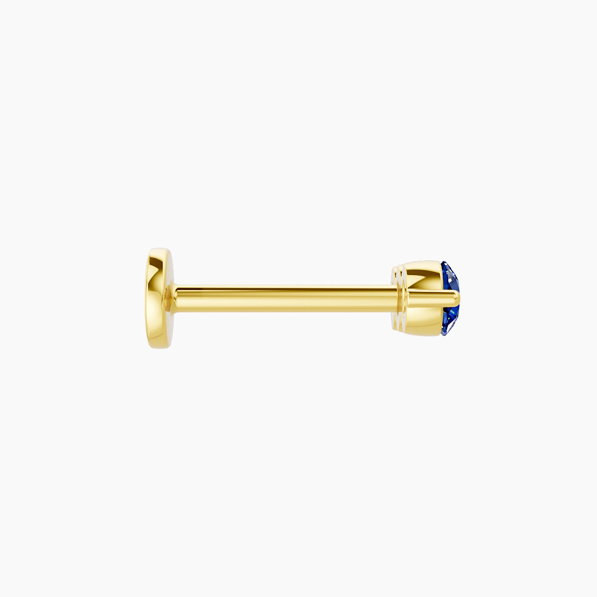 Ma'at | 18k Yellow Gold 8 mm 8.5 mm Trilogy Sapphire Piercing