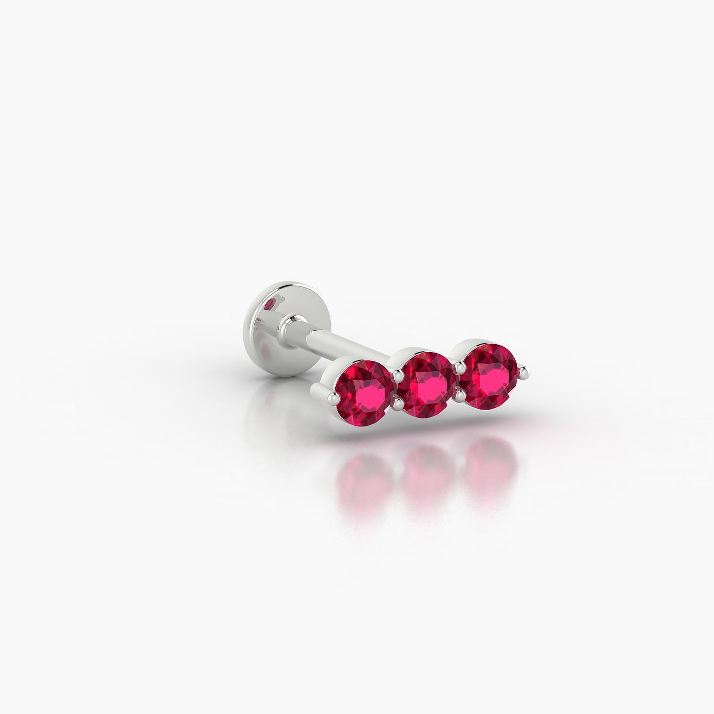 Ma'at | 18k White Gold 8 mm 9 mm Trilogy Ruby Piercing