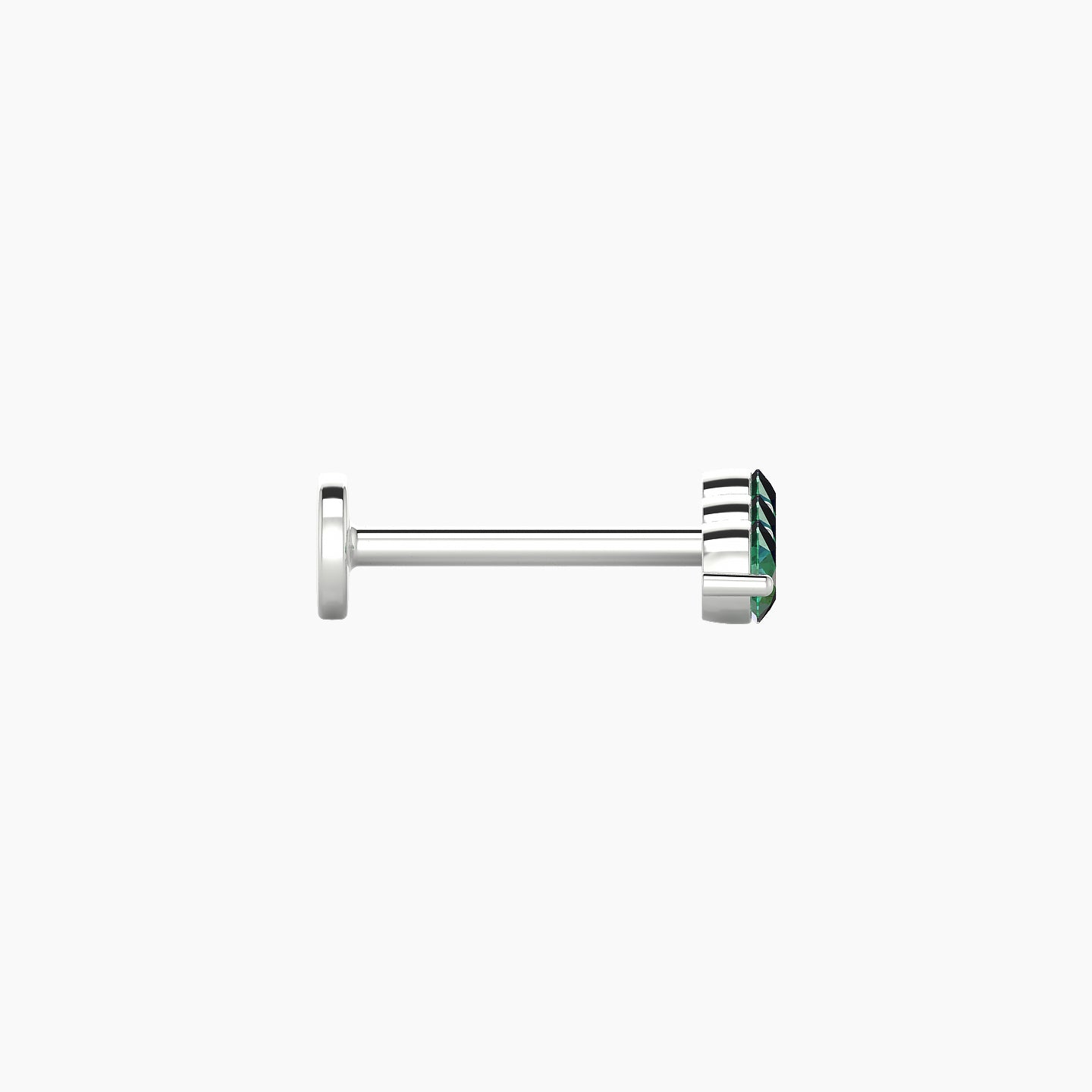 Ma'at | 18k White Gold 8 mm 9 mm Trilogy Emerald Piercing