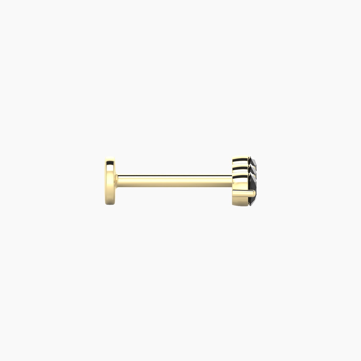 Ma'at | 18k Yellow Gold 8 mm 9 mm Trilogy Black Diamond Piercing