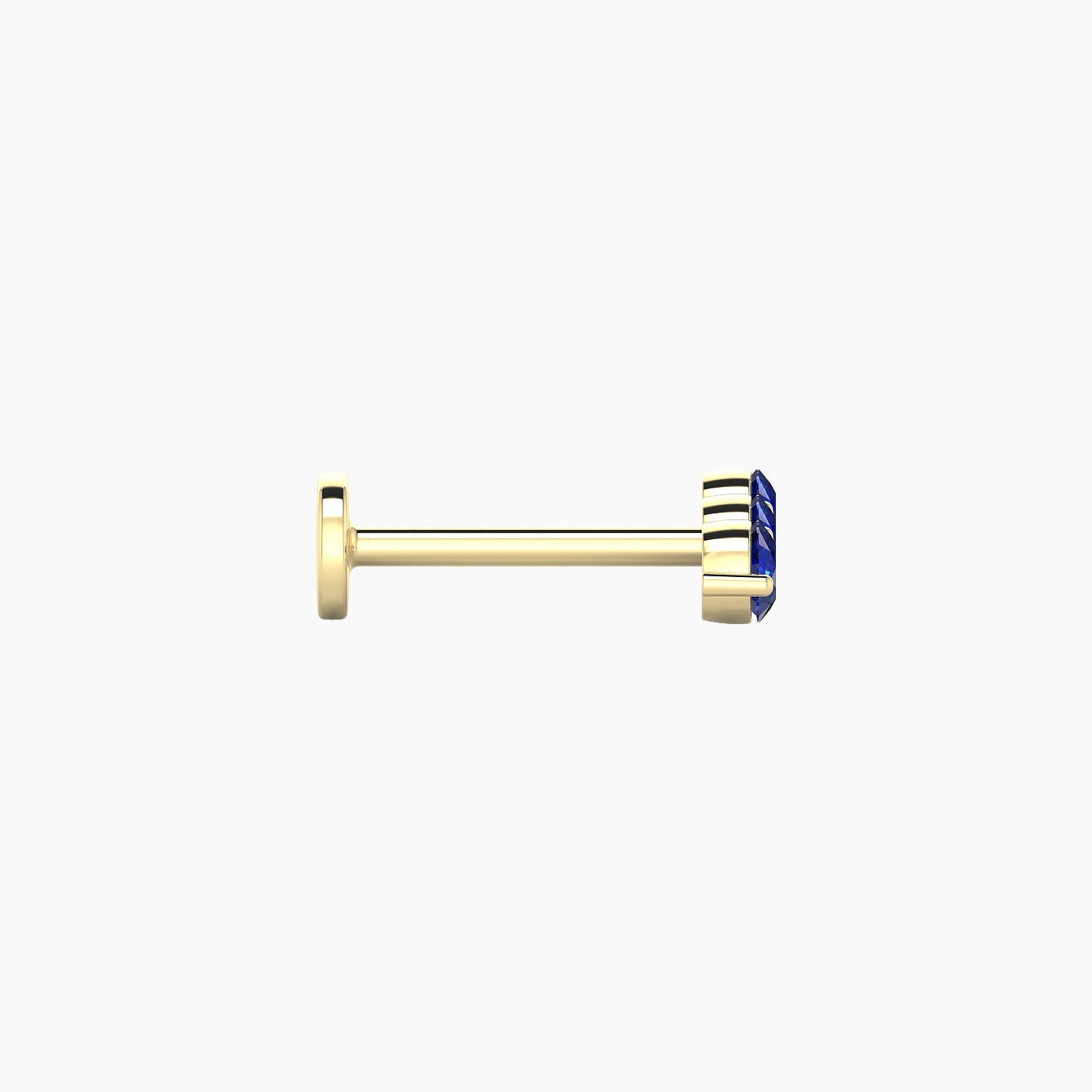 Ma'at | 18k Yellow Gold 8 mm 9 mm Trilogy Sapphire Piercing