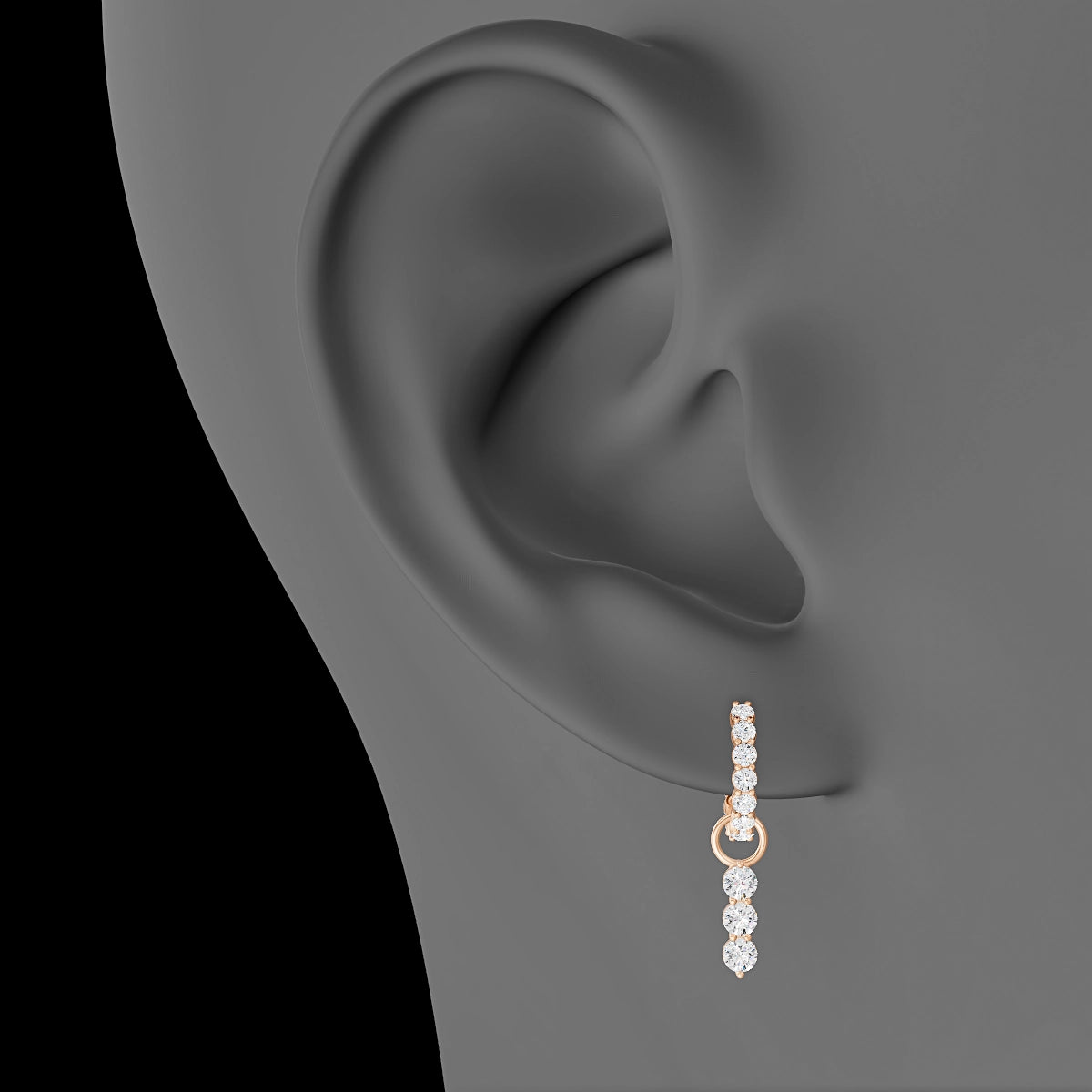 Ma'at | 18k Rose Gold 8.5 mm Trilogy Diamond Charm