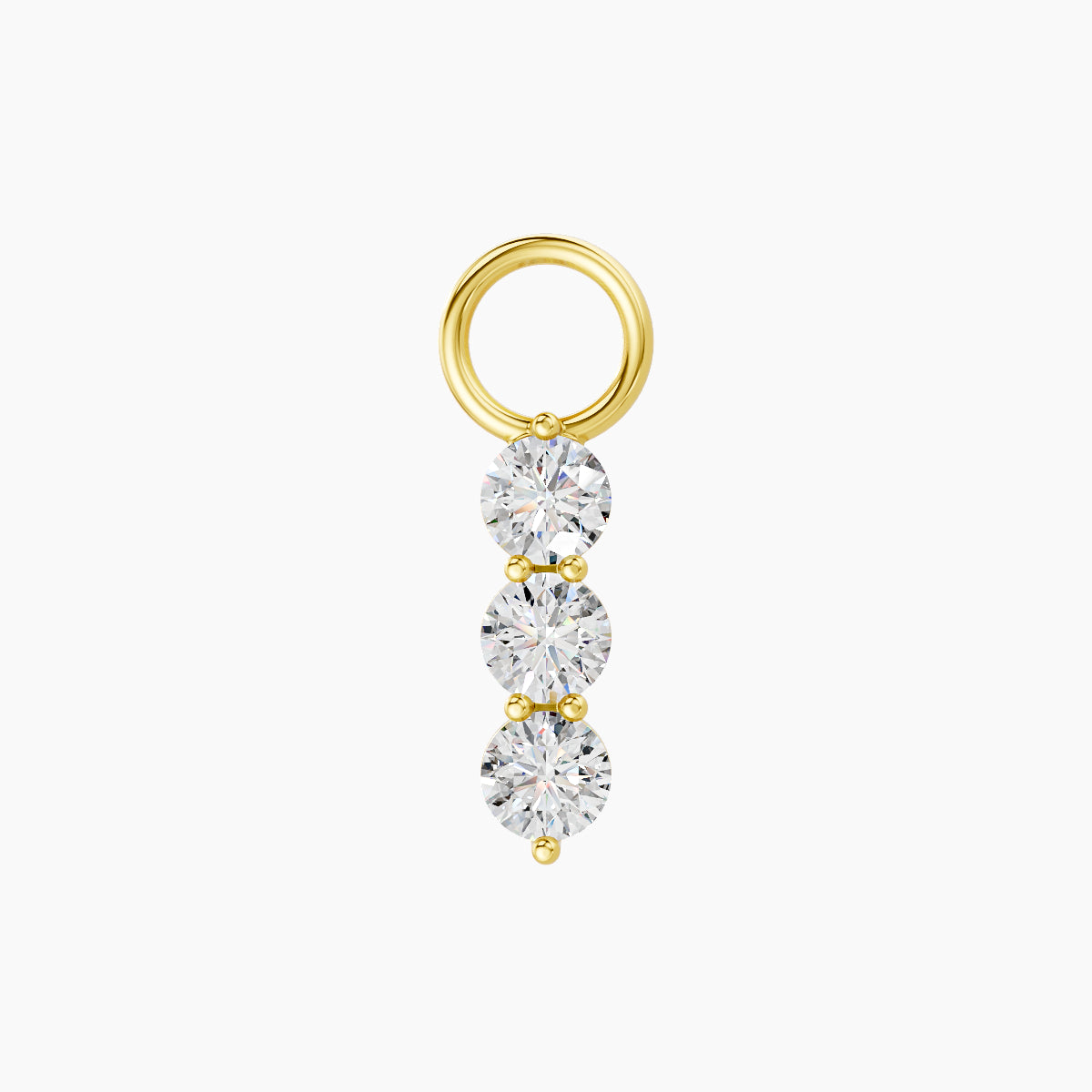 Ma'at | 18k Yellow Gold 8.5 mm Trilogy Diamond Charm