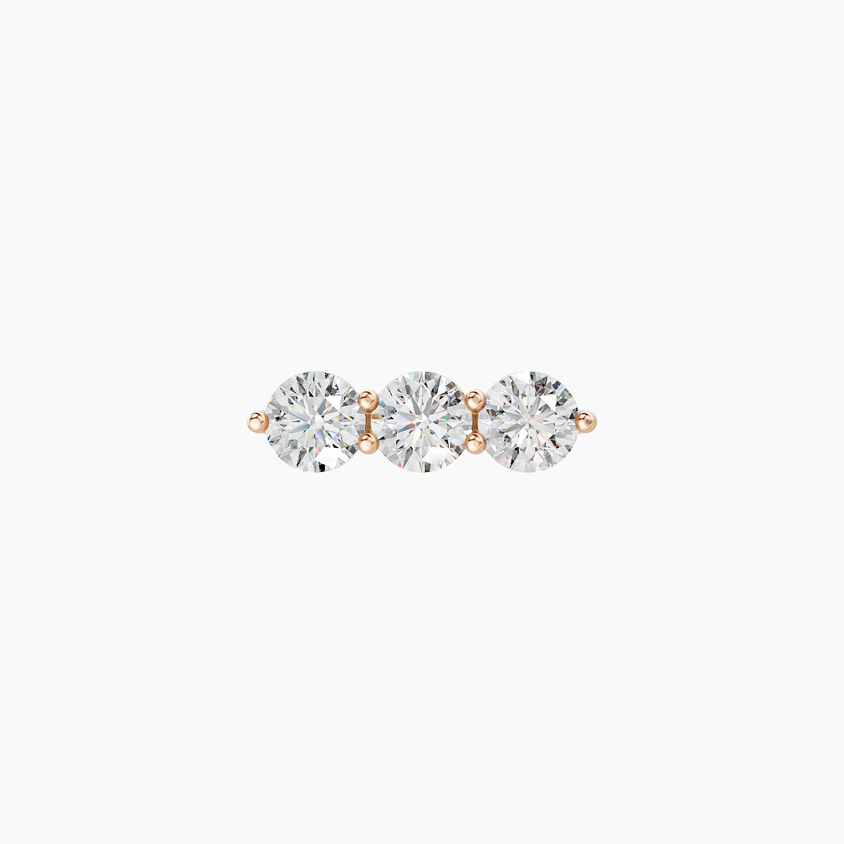 Ma'at | 18k Rose Gold 8.5 mm Trilogy Diamond Earring