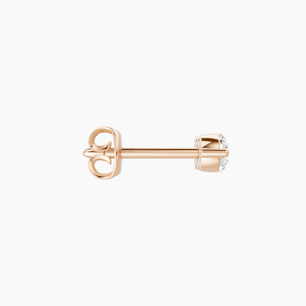 Ma'at | 18k Rose Gold 8.5 mm Trilogy Diamond Earring